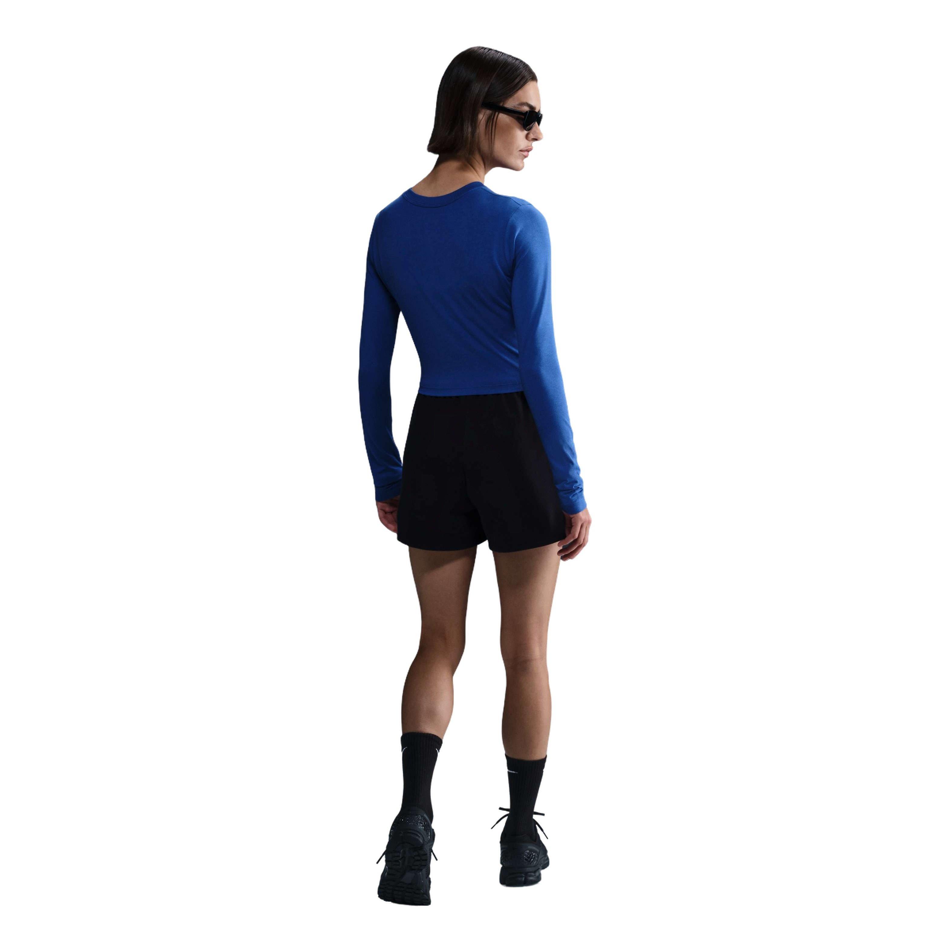 Nike Women's Sportswear Chill Knit Slim Cropped T-Shirt-Blue - BLUE Thumbnail View 5