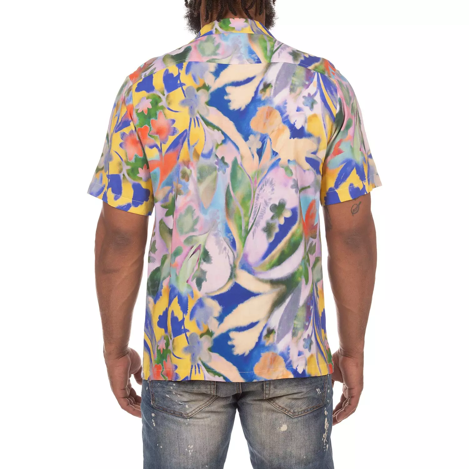 AKOO Men's Glory Short Sleeve Woven Button Down Shirt - Multi-Color - MULTI-COLOR