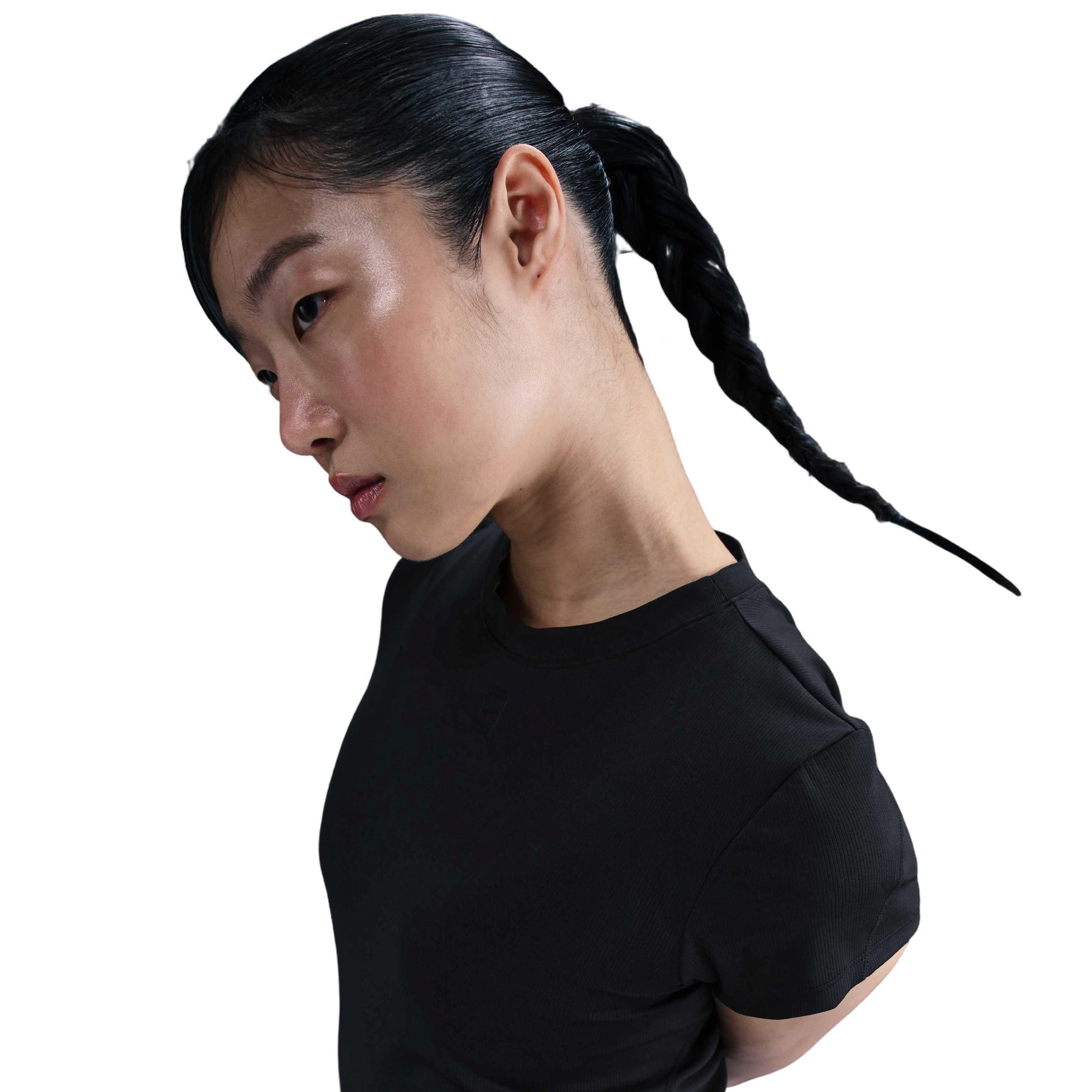 NikeCourt Women's Advantage Dri-FIT Short-Sleeve Tennis Top-Black - BLACK Thumbnail View 3