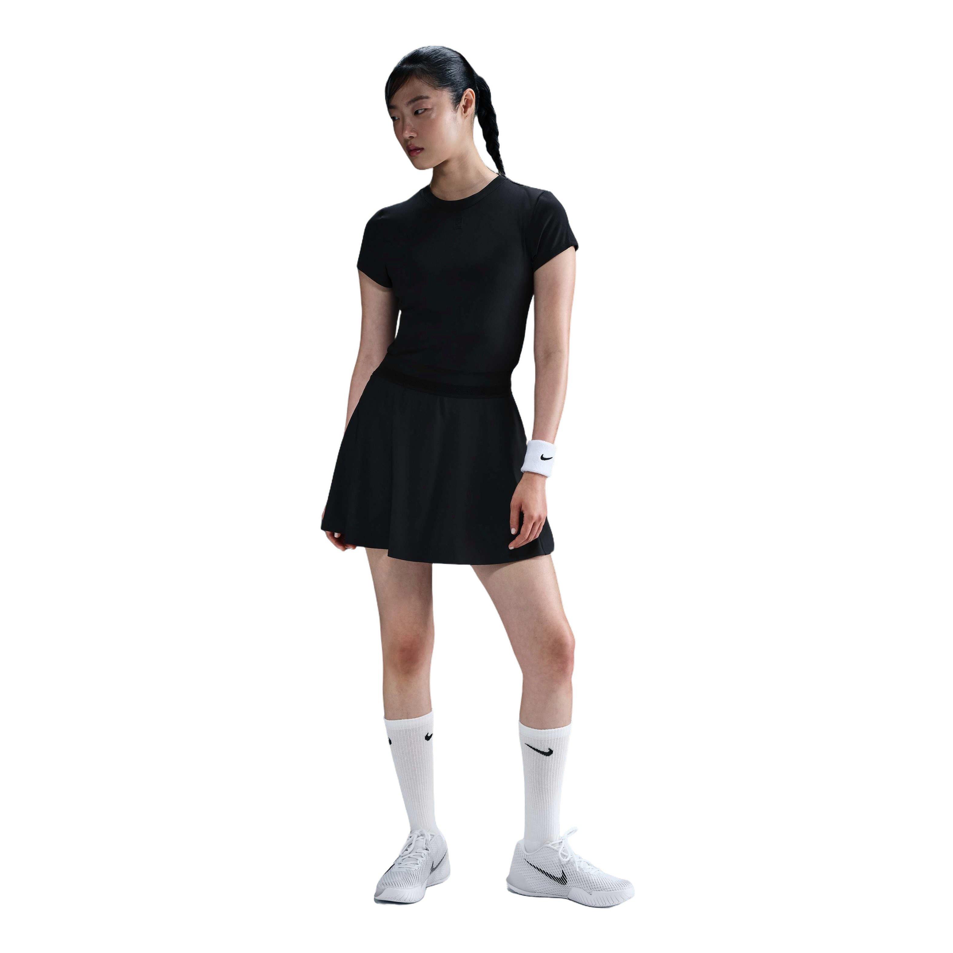 NikeCourt Women's Advantage Dri-FIT Short-Sleeve Tennis Top-Black - BLACK Thumbnail View 4