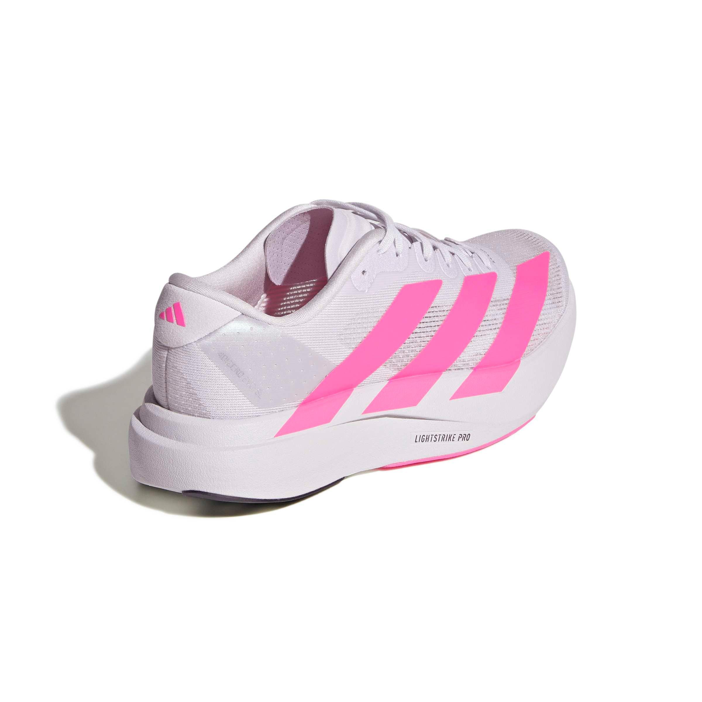 adidas Adizero EVO SL Grade School Kids' "Dash Grey/Lucid Pink/Core Black" Running Shoe
