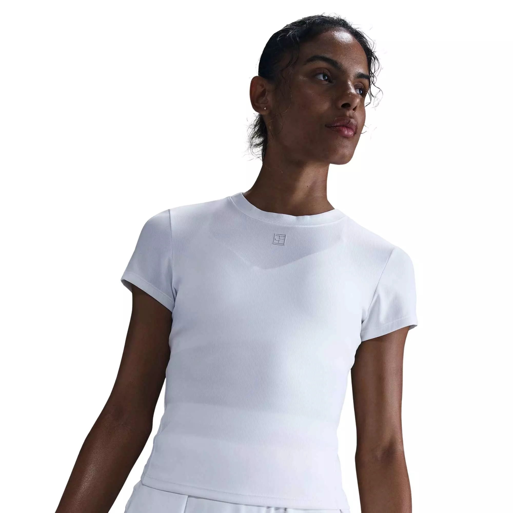 Nike Women's Court Dri0FIT Advantage Short-Sleeve Tennis Top -White - WHITE