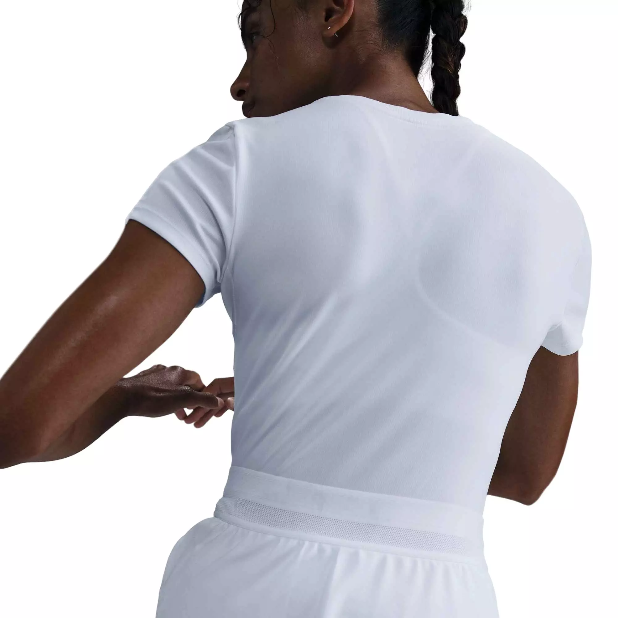 Nike Women's Court Dri0FIT Advantage Short-Sleeve Tennis Top - White - WHITE