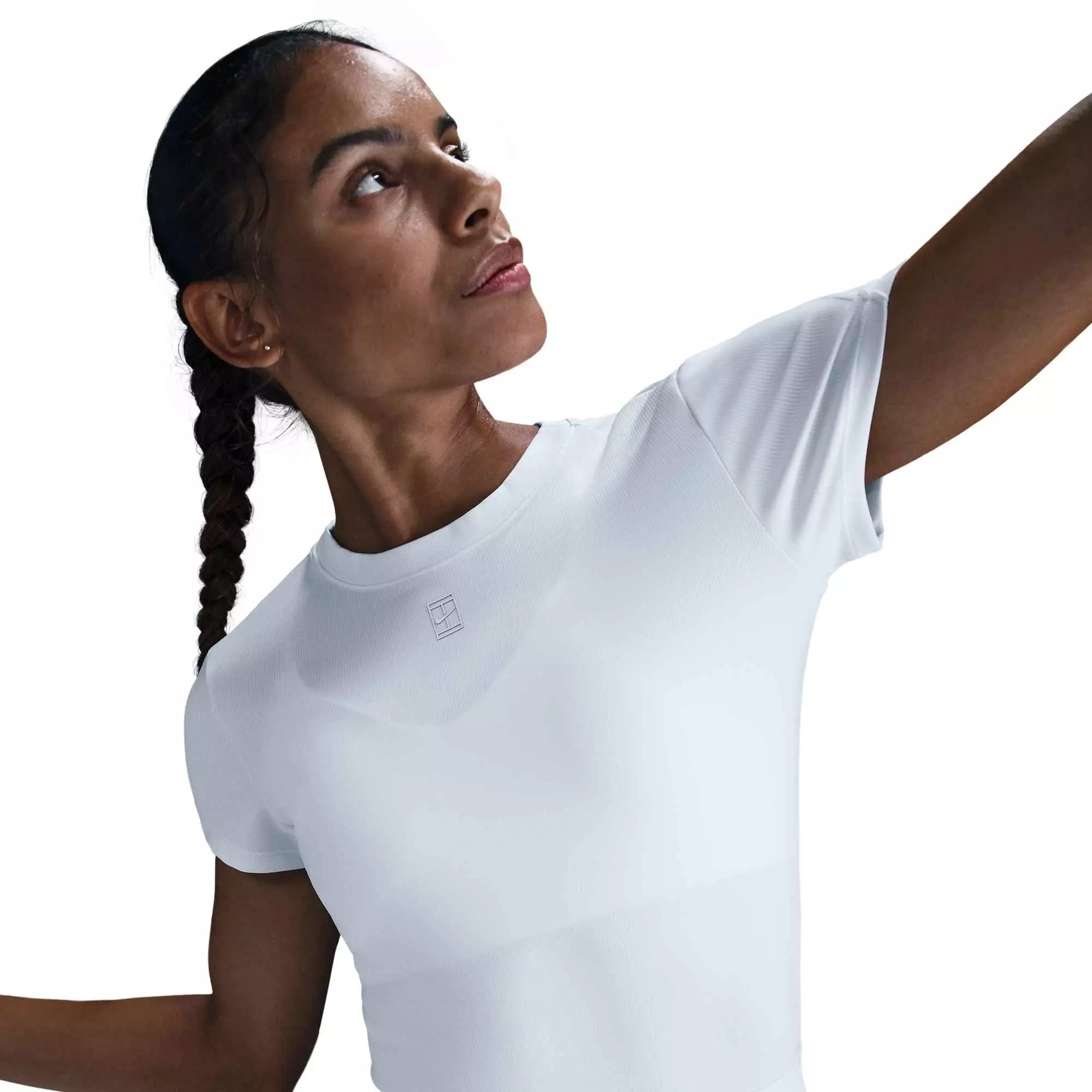 Nike Women's Court Dri0FIT Advantage Short-Sleeve Tennis Top - White - WHITE