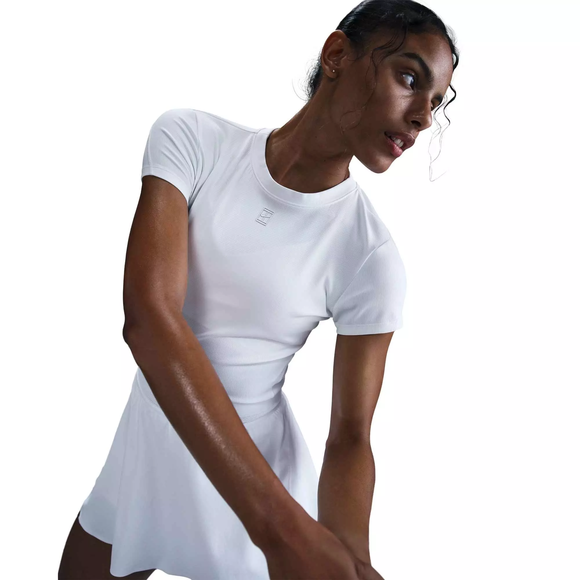 Nike Women's Court Dri0FIT Advantage Short-Sleeve Tennis Top - White - WHITE