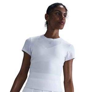 Nike Women's Court Dri0FIT Advantage Short-Sleeve Tennis Top -White