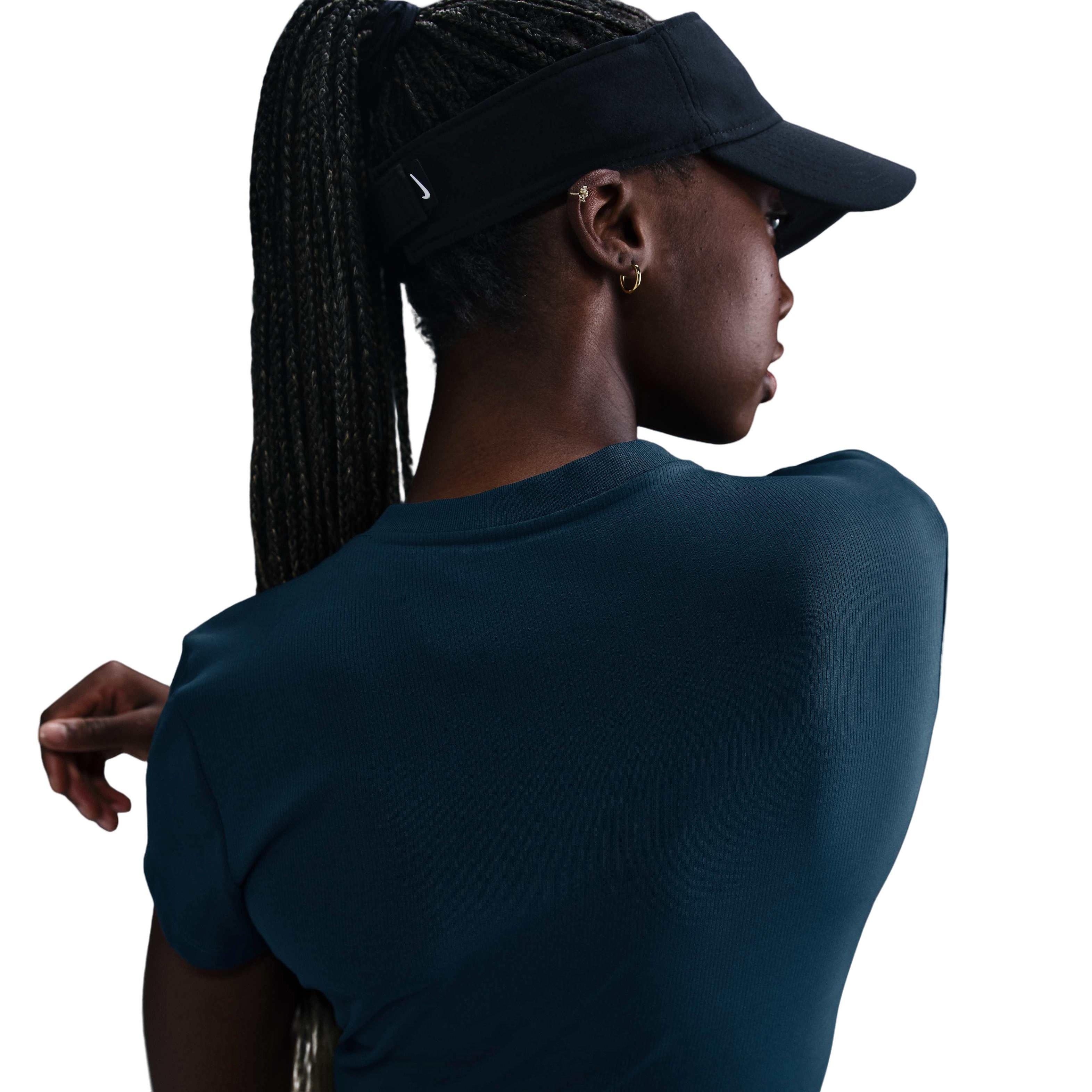 NikeCourt Women's Advantage Dri-FIT Short-Sleeve Tennis Top-Blue - BLUE Thumbnail View 2