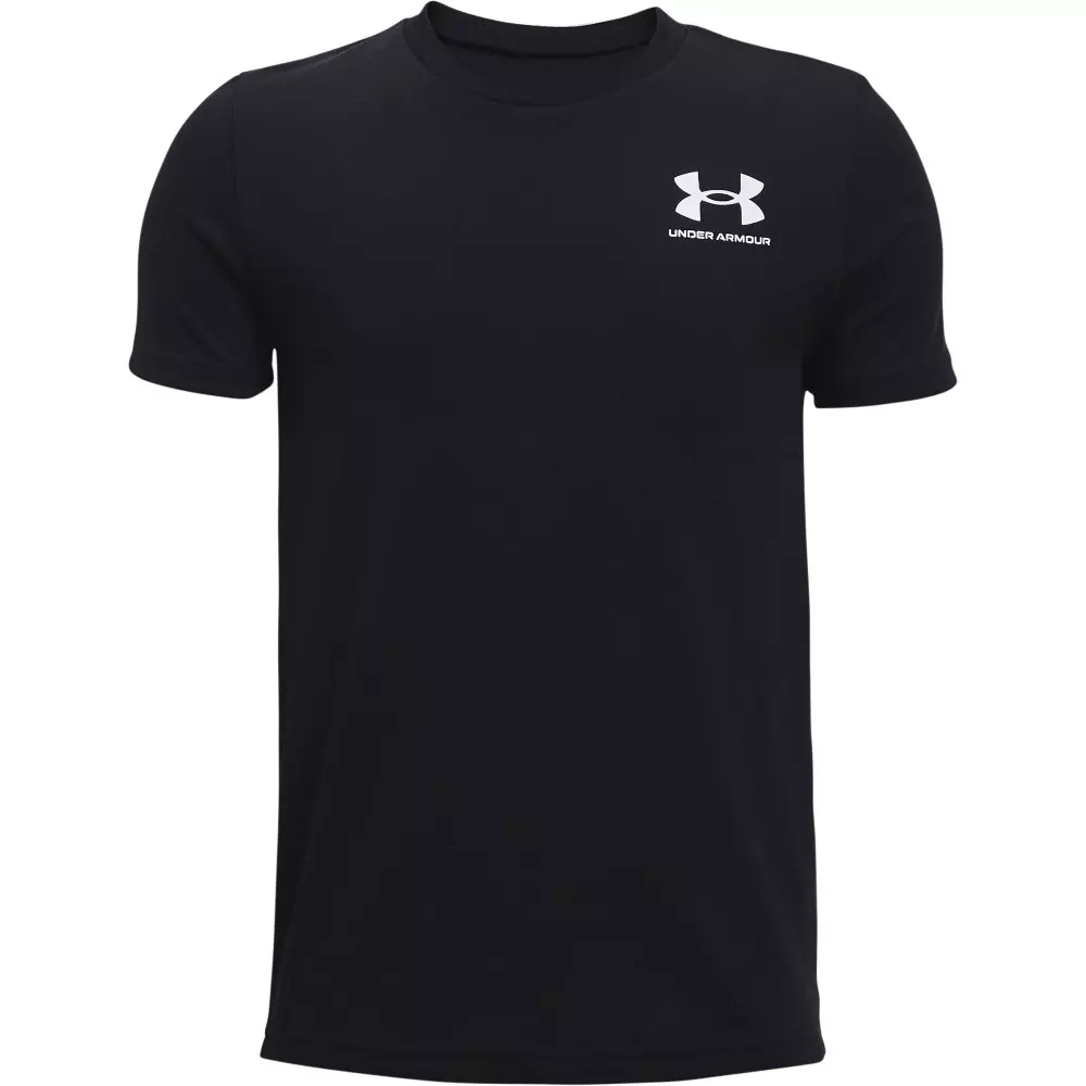 Under Armour Boys' Sportstyle Left Chest Short Sleeve - BLACK/WHITE