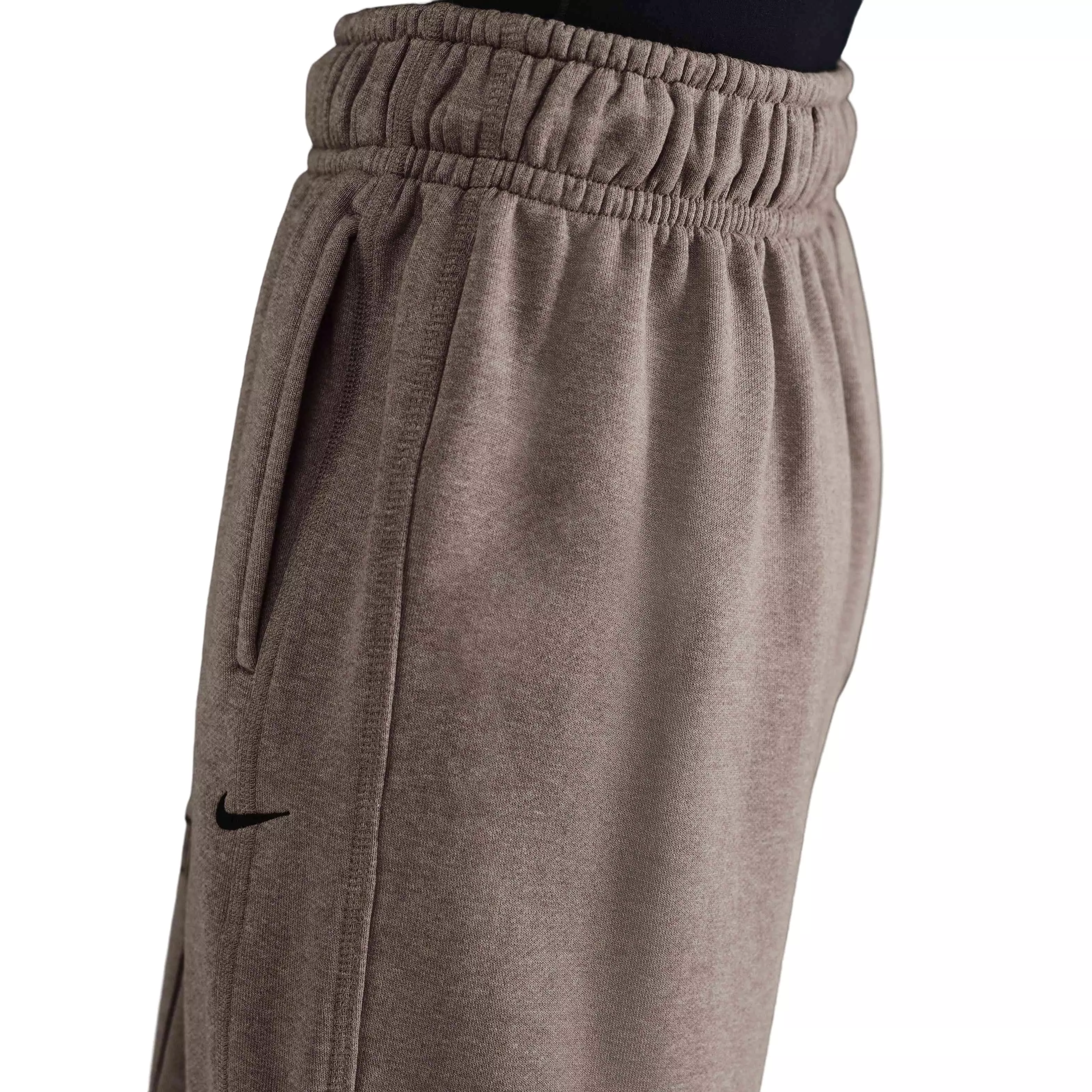 Nike Women's Sportswear Mid-Rise Oversized Open-Hem French Terry Brown Sweatpants-Brown - BROWN