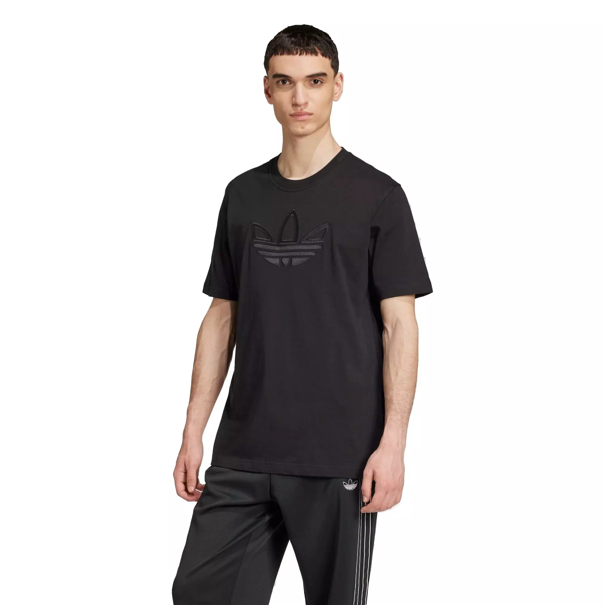 adidas Originals Men's Outlined Trefoil T-Shirt - Black - BLACK