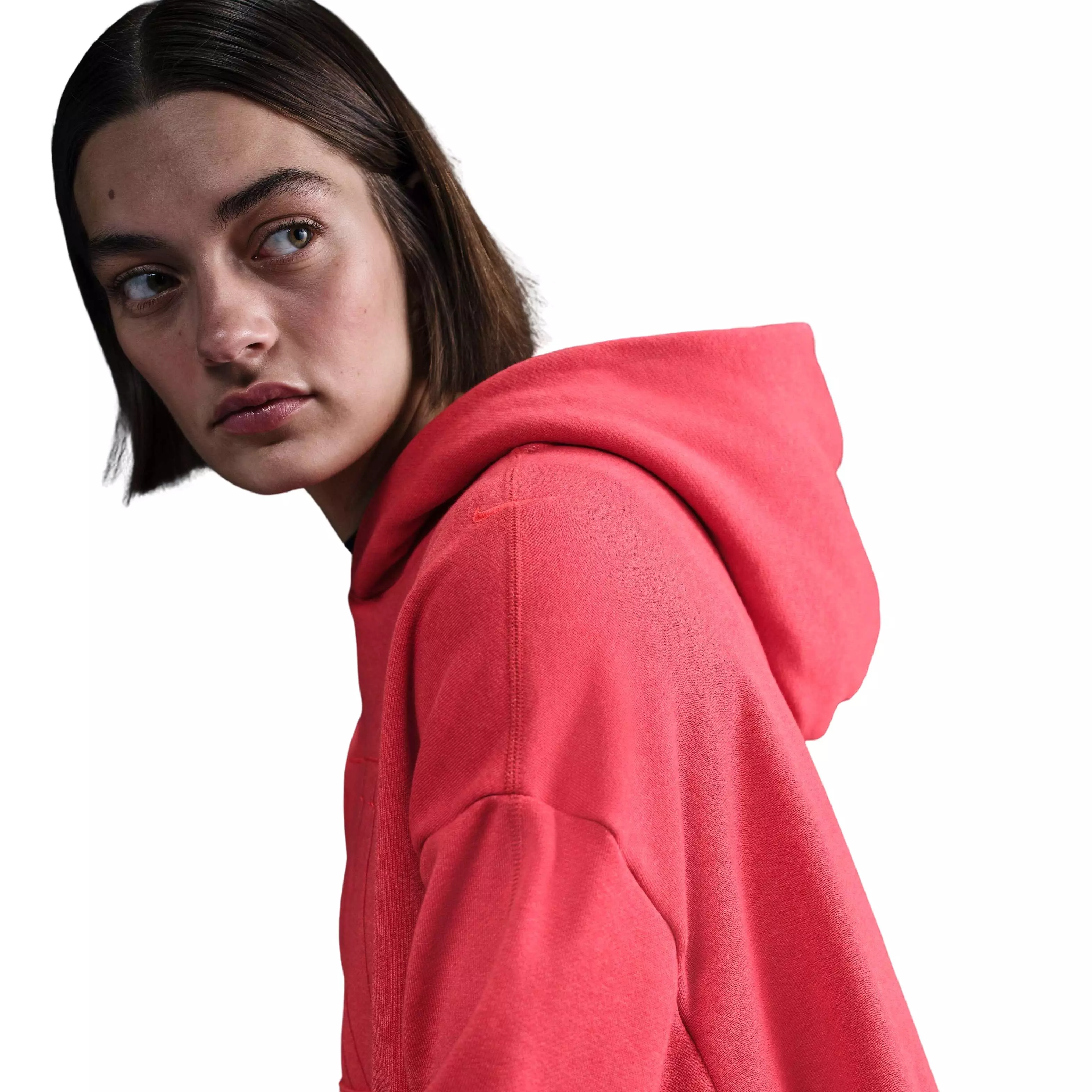 Nike Women's Sportswear Over-Oversized French Terry Pullover Hoodie-Red - RED