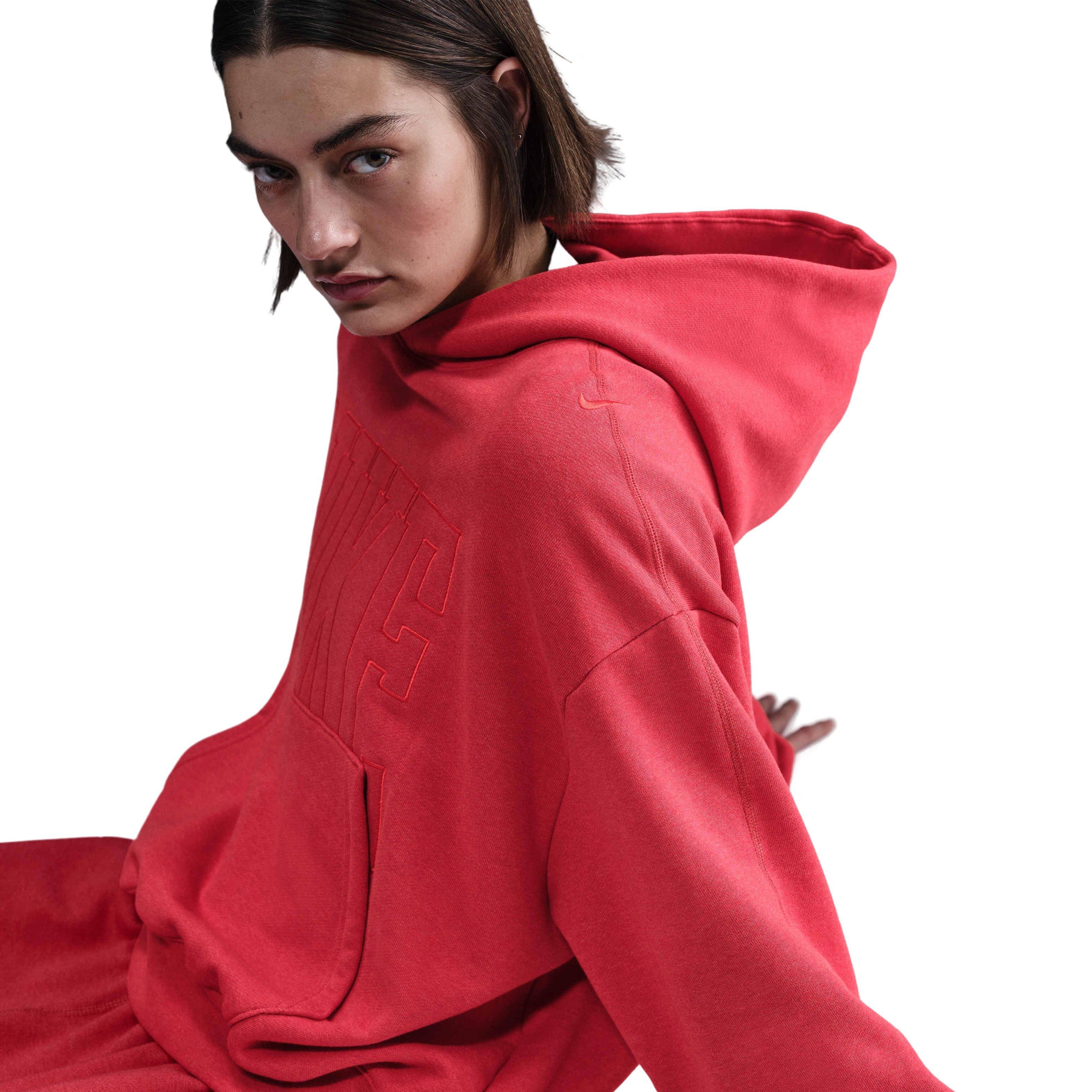 Nike Sportswear Over-Oversized French Terry Pullover Women's Red Hoodie