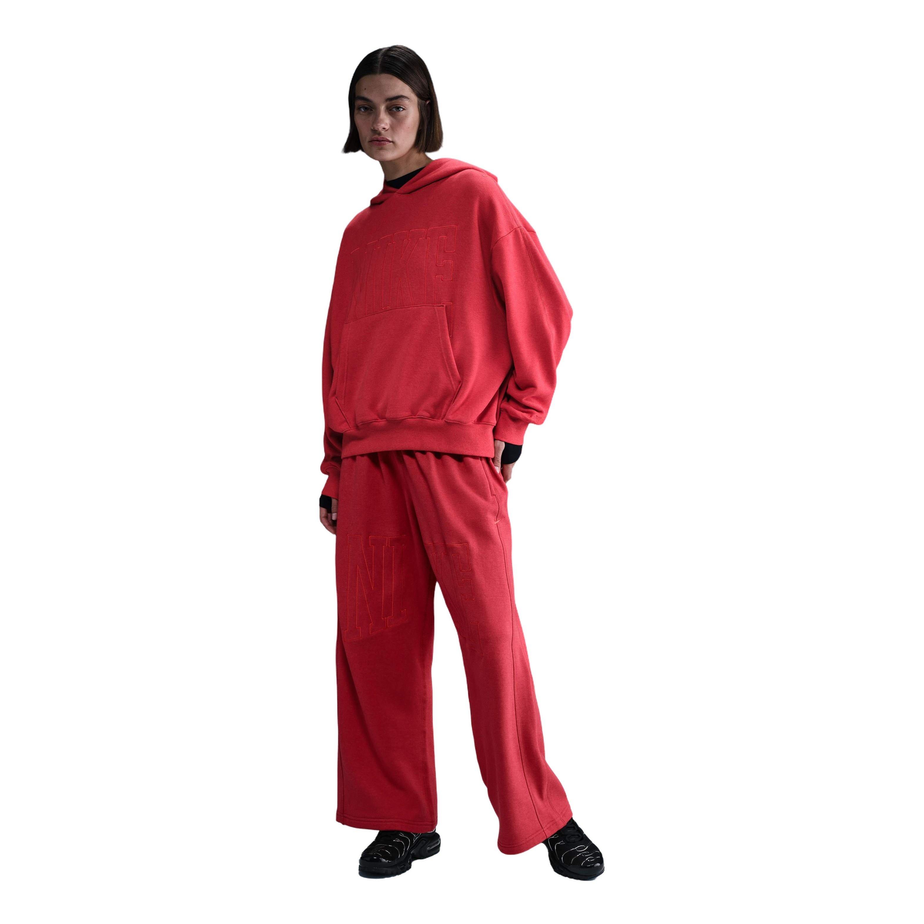 Nike Sportswear Over-Oversized French Terry Pullover Women's Red Hoodie