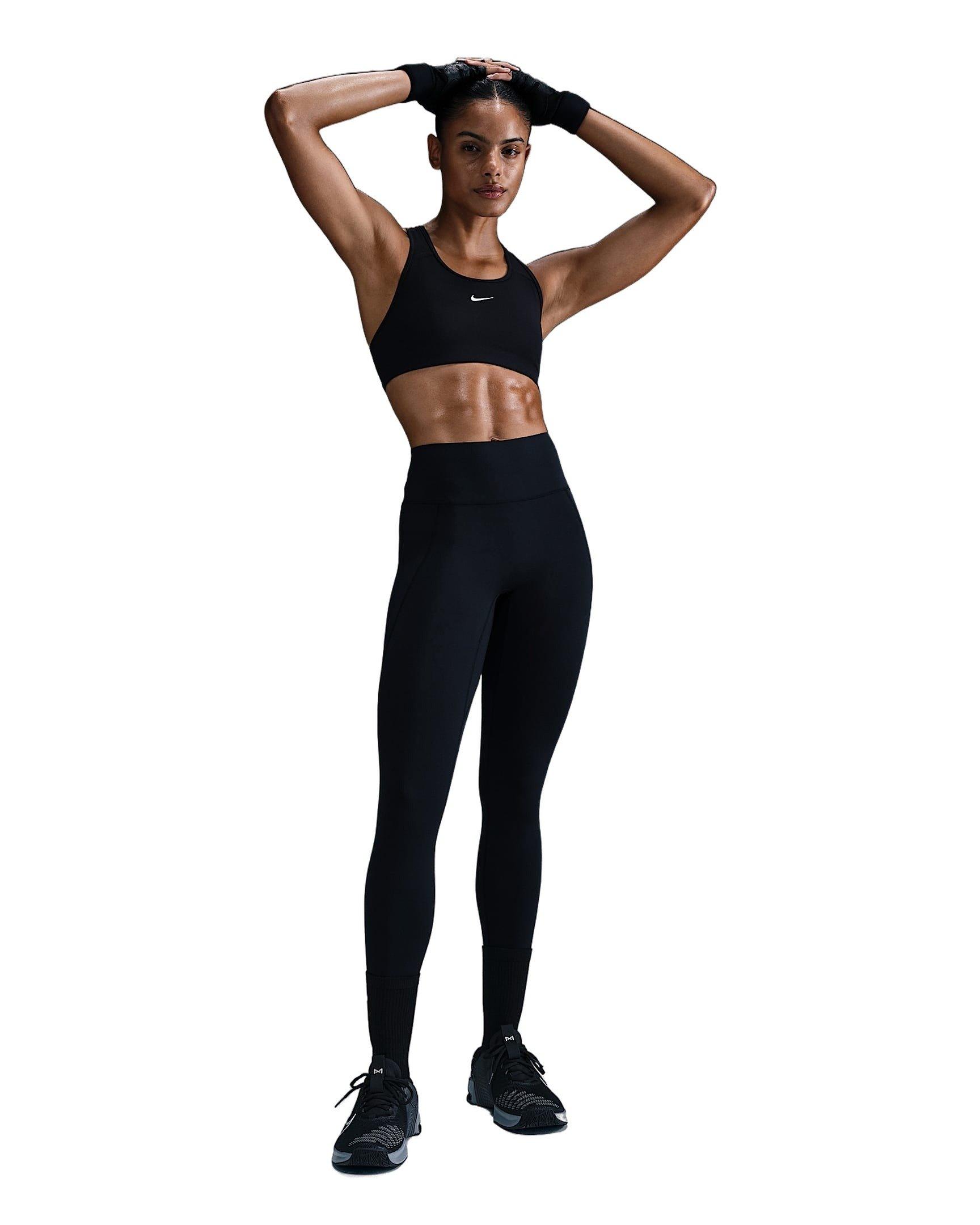 Nike Women's Universa Med-Support High-Waisted Full-Length Leggings w/ Pockets -Black - BLACK