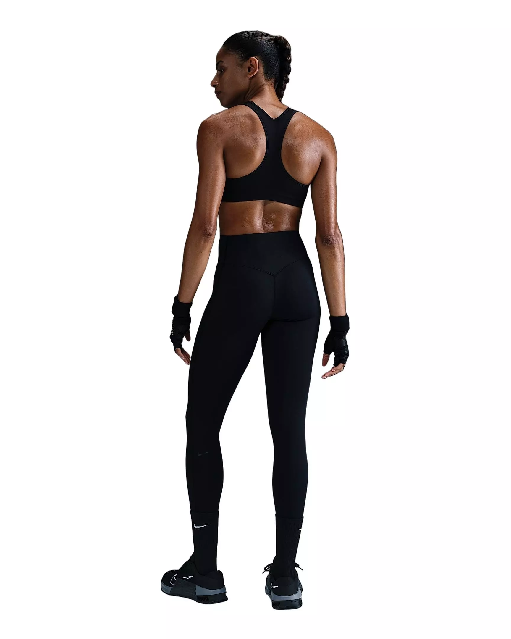 Nike Women's Universa Med-Support High-Waisted Full-Length Leggings w/ Pockets -Black - BLACK