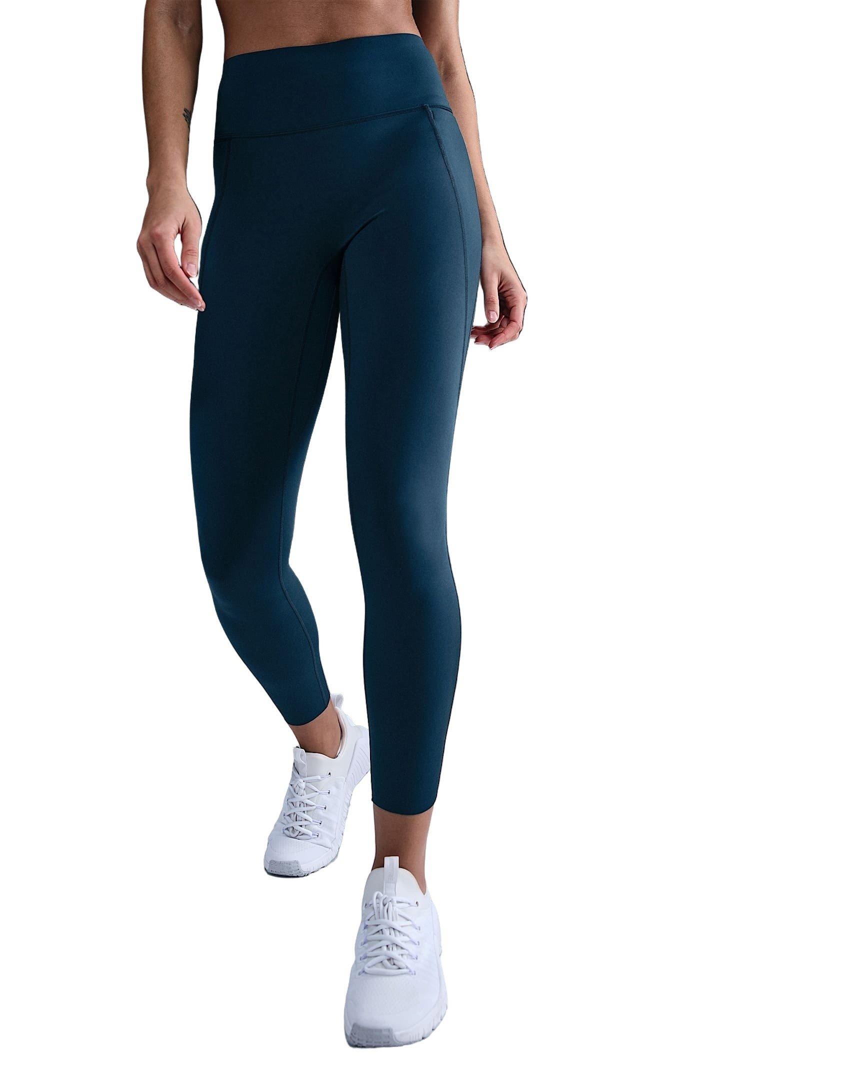 Nike Women's Universa Med-Support High-Waisted 7/8 Leggings w/Pockets -Navy - NAVY