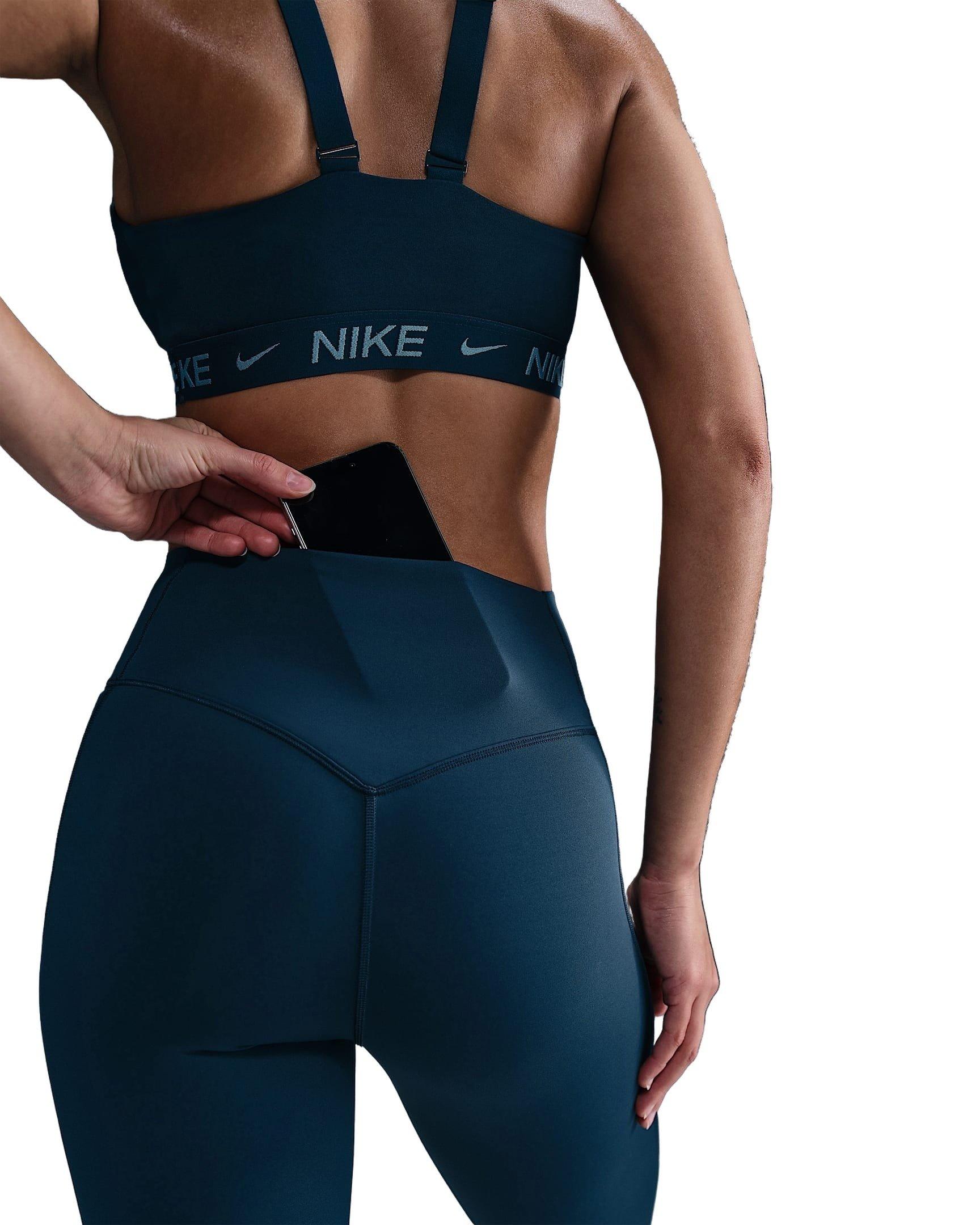 Nike Women's Universa Med-Support High-Waisted 7/8 Leggings w/Pockets - Ocean Navy - NAVY Thumbnail View 4
