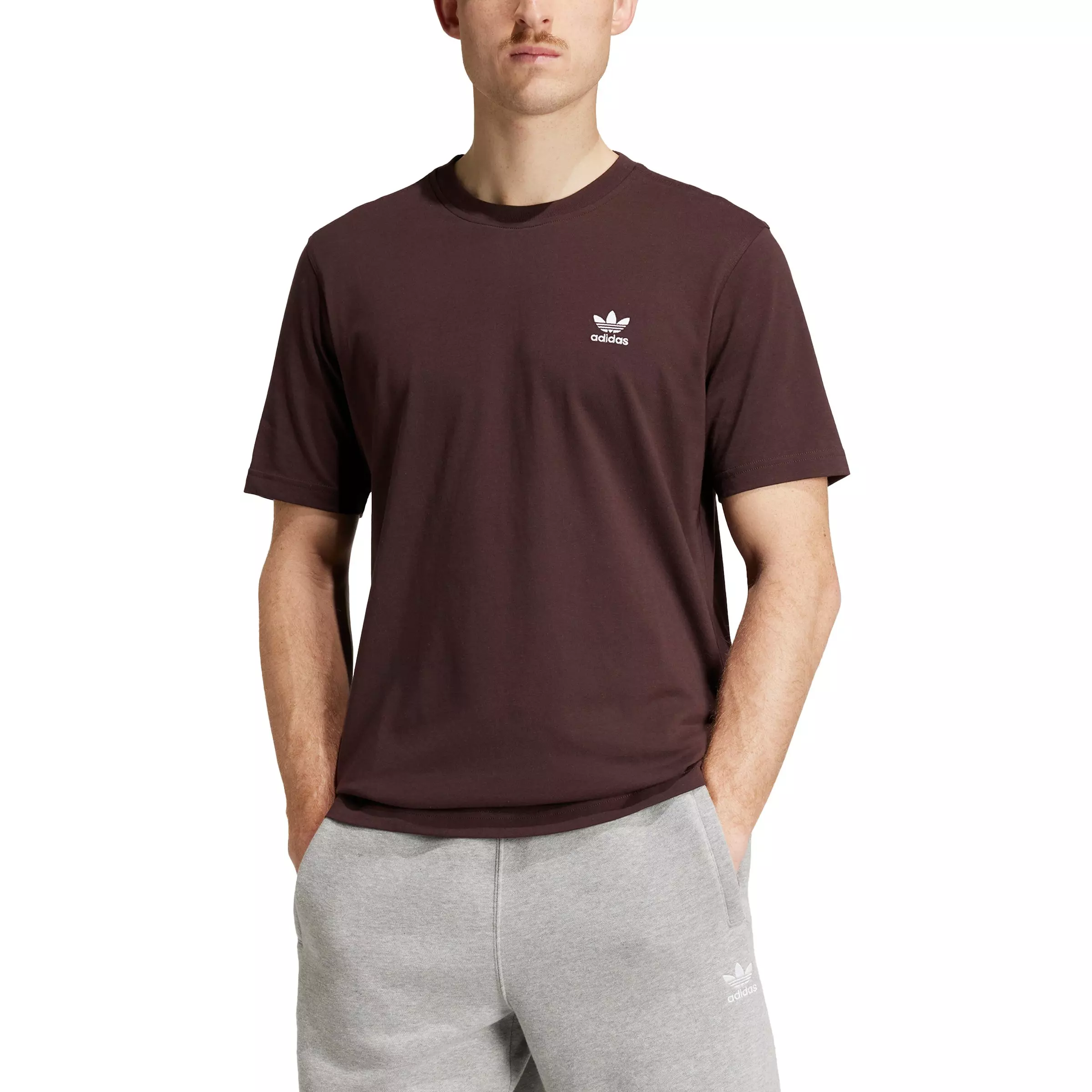 adidas Originals Men's Trefoil Essentials T-Shirt - Brown - BROWN