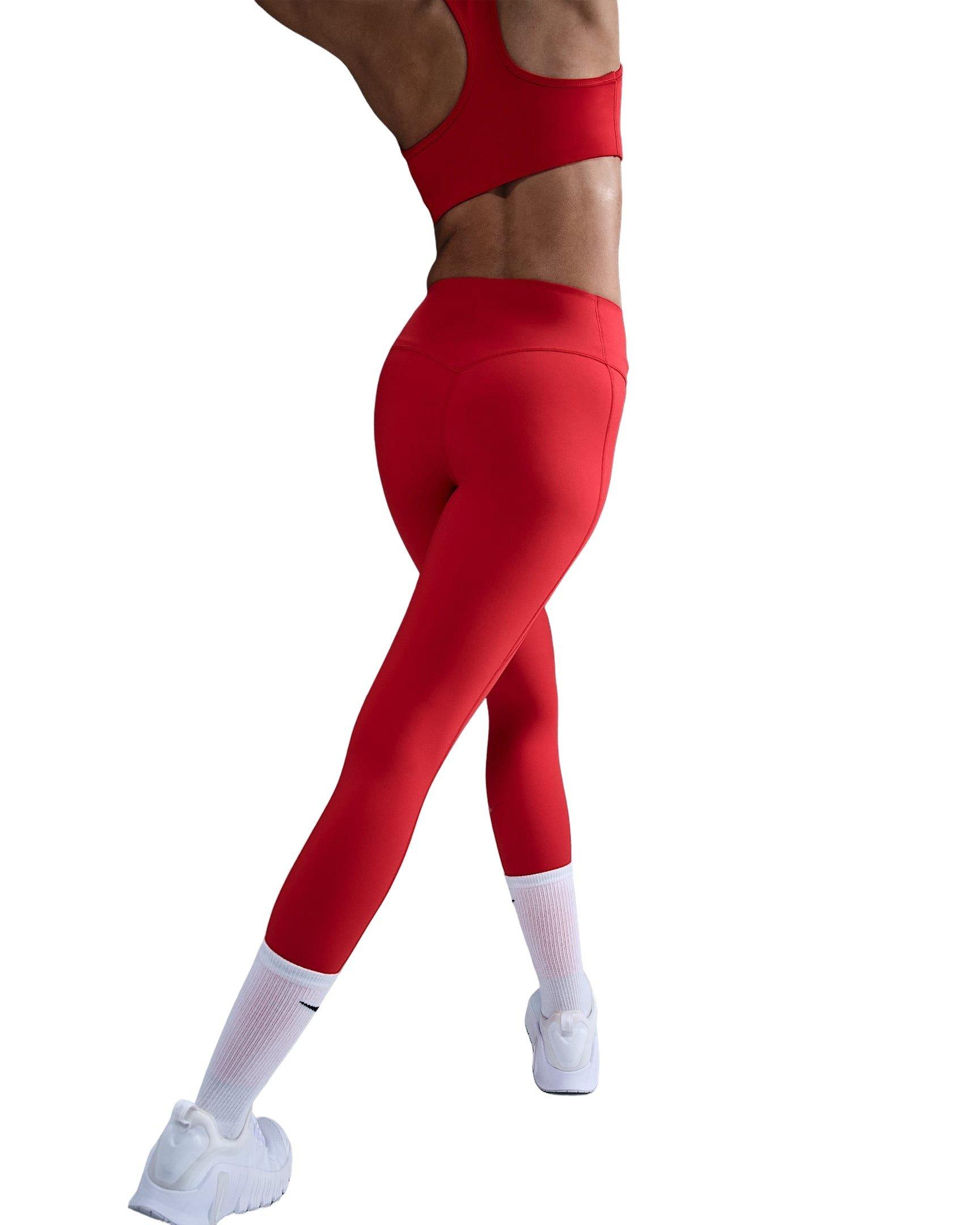 Nike Universa ​Med-Support High-Waisted 7/8 Women's Red Leggings w/Pockets