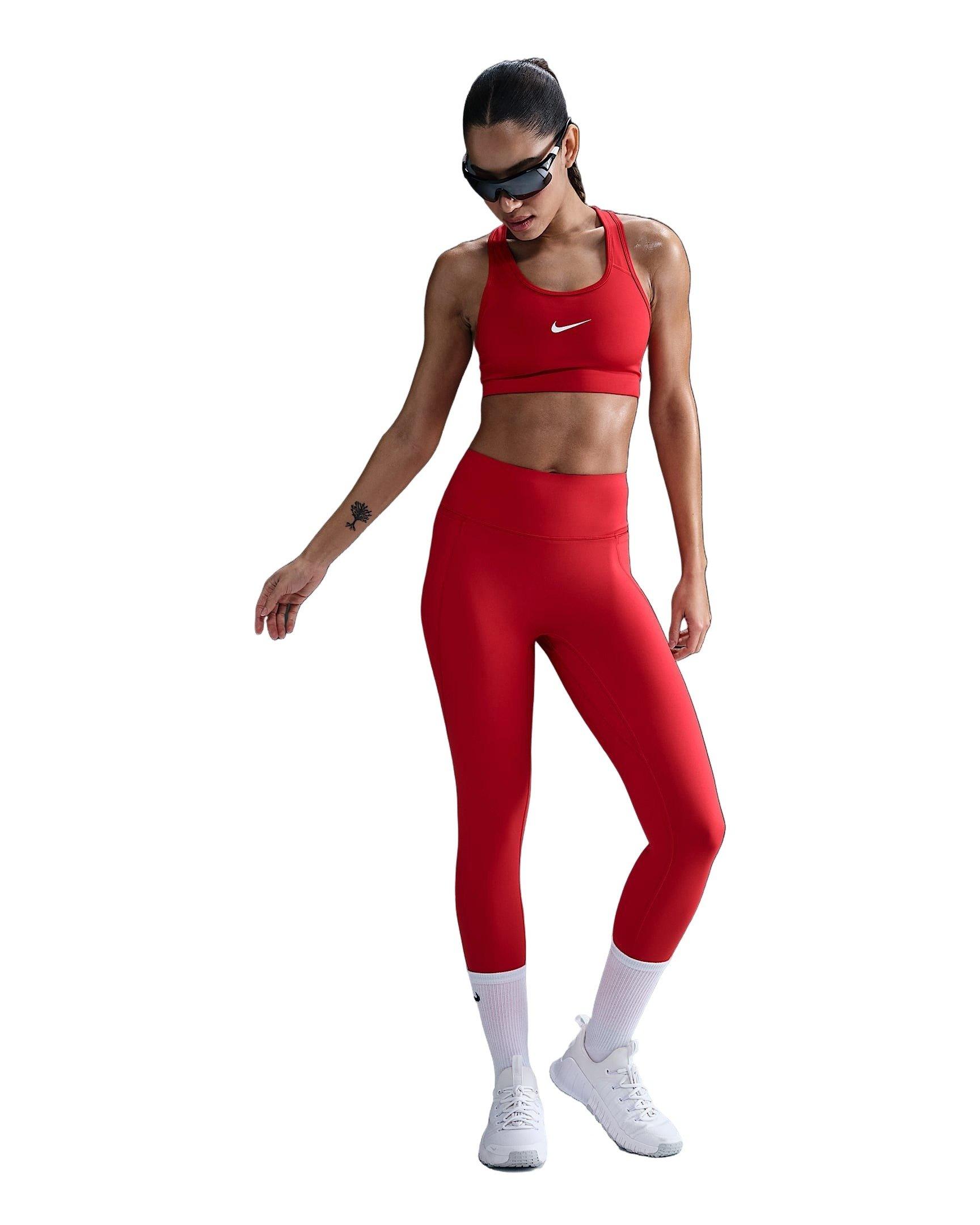 Nike Universa ​Med-Support High-Waisted 7/8 Women's Red Leggings w/Pockets