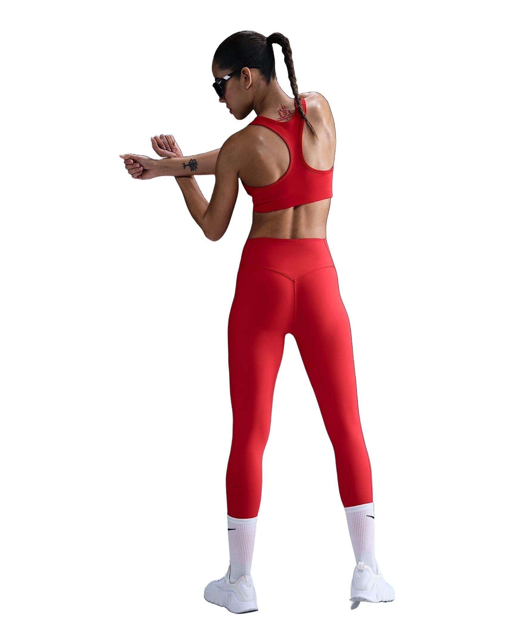 Nike Universa ​Med-Support High-Waisted 7/8 Women's Red Leggings w/Pockets