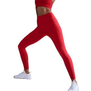 Nike Women's Universa Med-Support High-Waisted 7/8 Leggings w/Pockets -Red