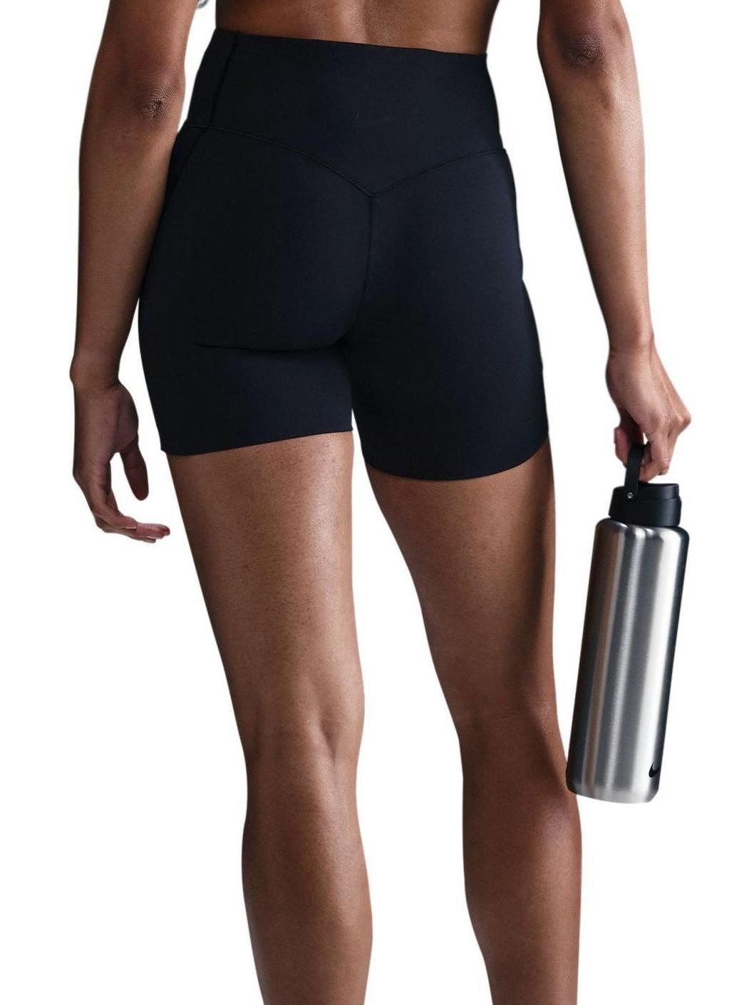 Nike Women's Dri-FIT Univ​ersa High Rise 5" Biker Shorts -Black - BLACK Thumbnail View 2