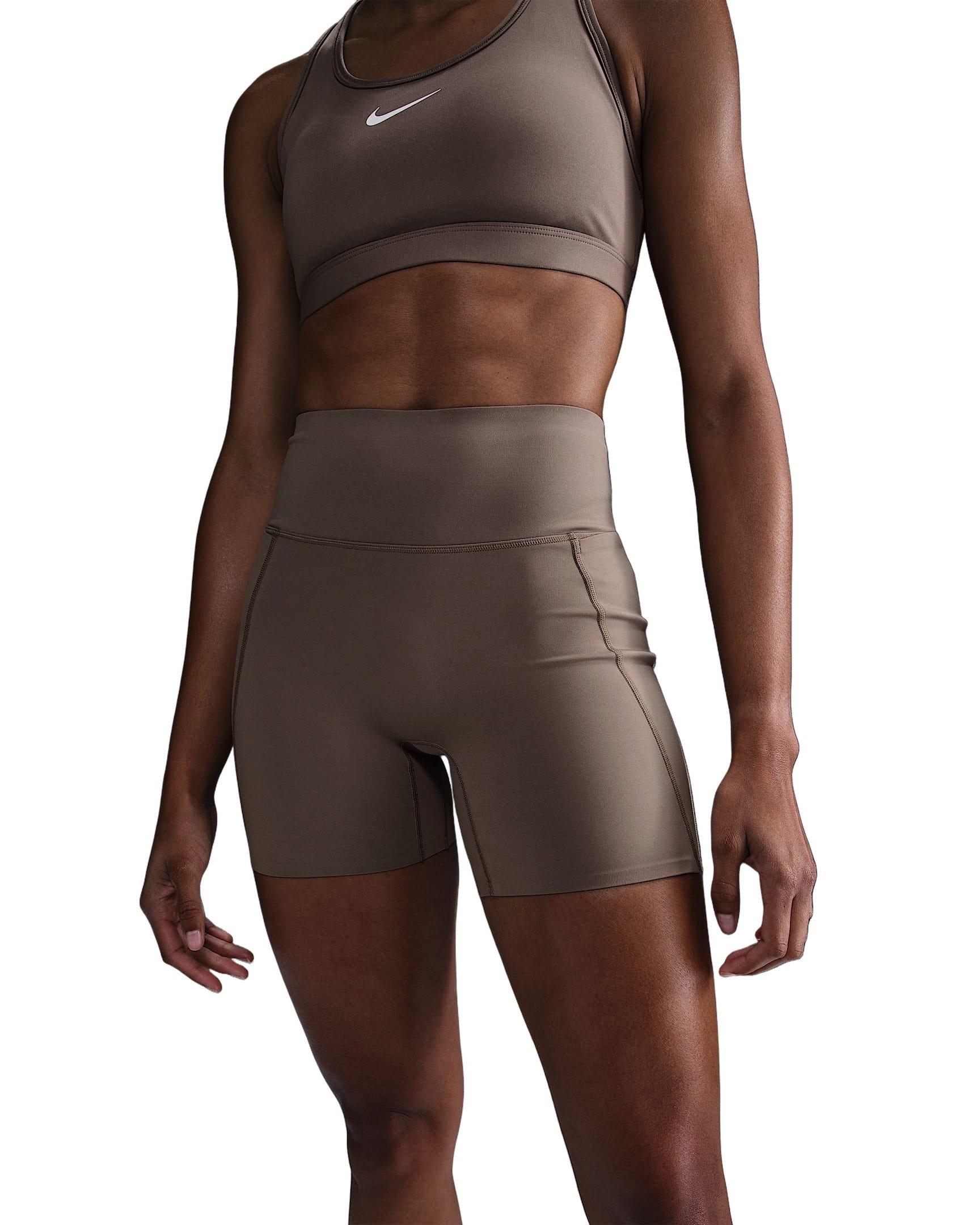 Nike Universa Med-Support ​High-Waisted 5" Women's Brown Biker Shorts w/Pockets