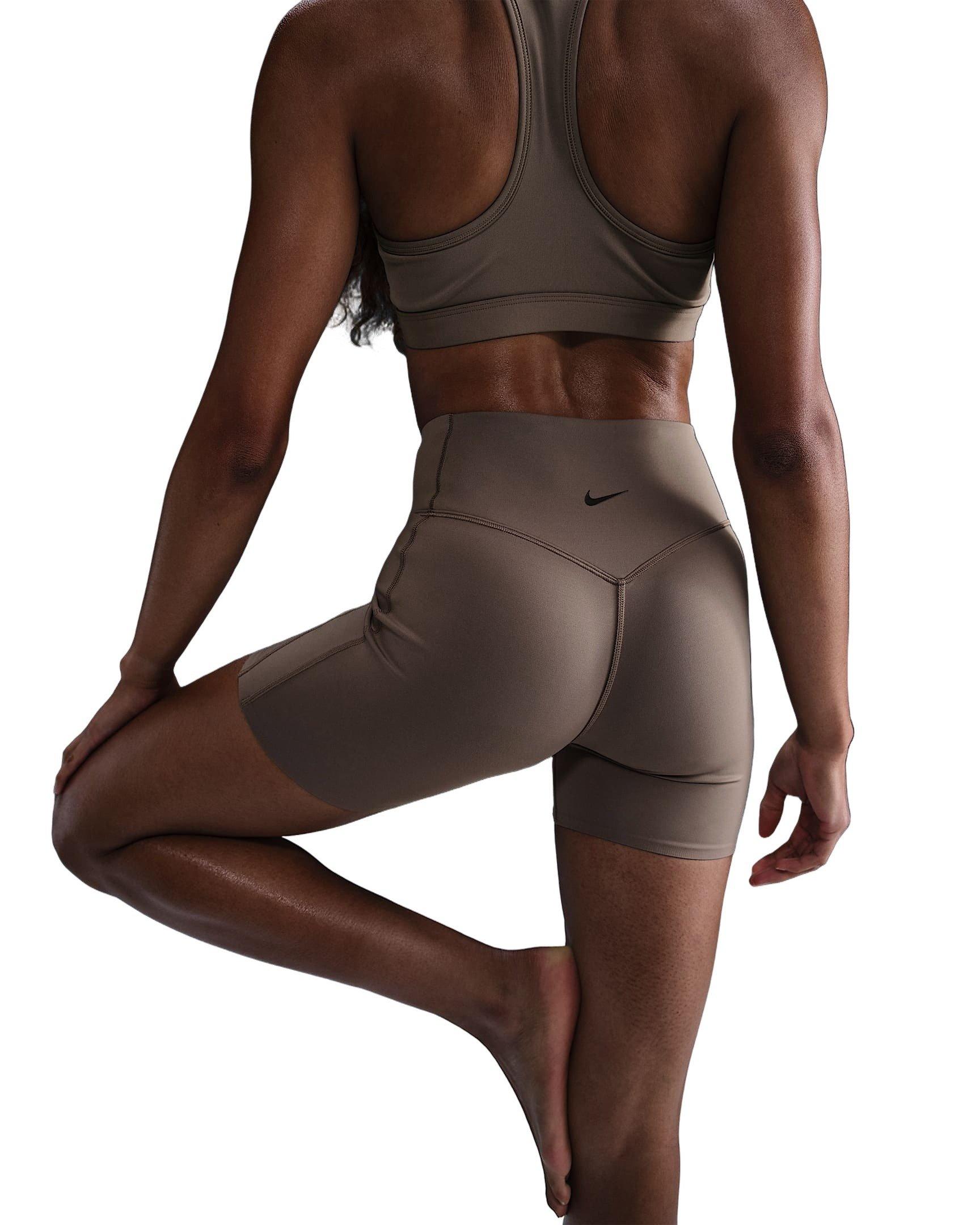 Nike Universa Med-Support ​High-Waisted 5" Women's Brown Biker Shorts w/Pockets