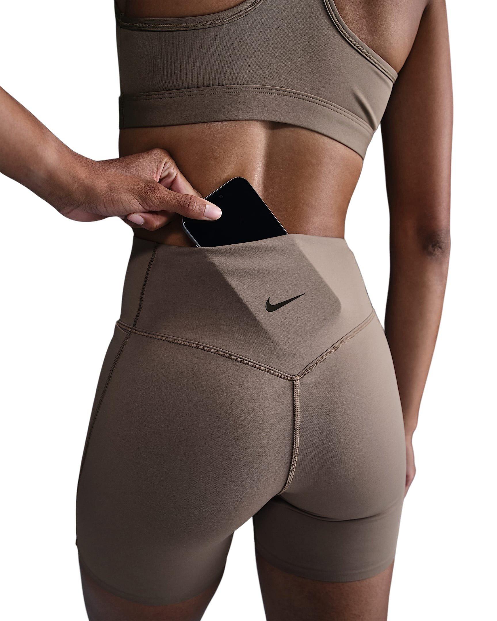 Nike Universa Med-Support ​High-Waisted 5" Women's Brown Biker Shorts w/Pockets