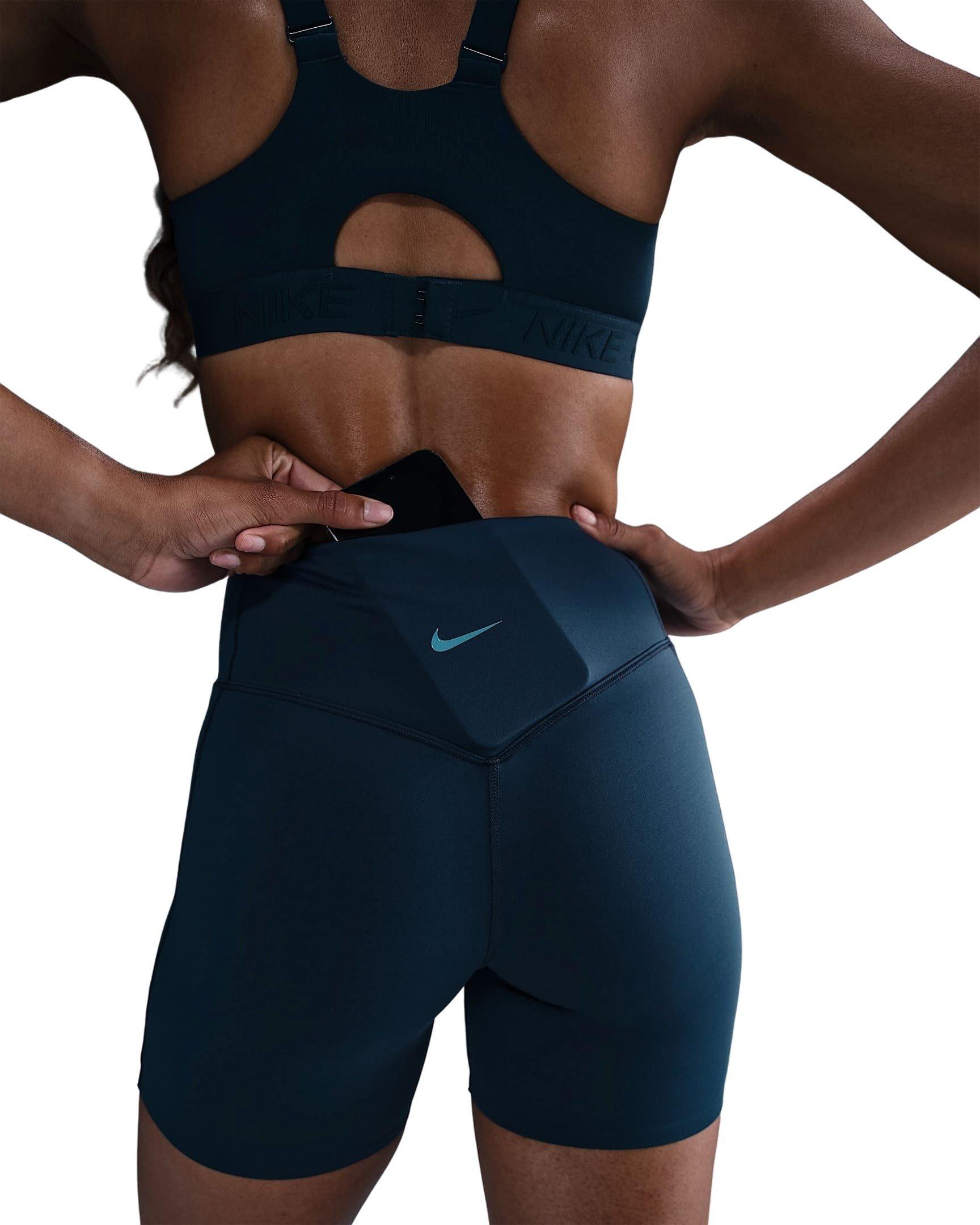 Nike Women's Universa Med-Support High-Waisted 5" Biker Shorts w/Pocket -Navy - NAVY Thumbnail View 6