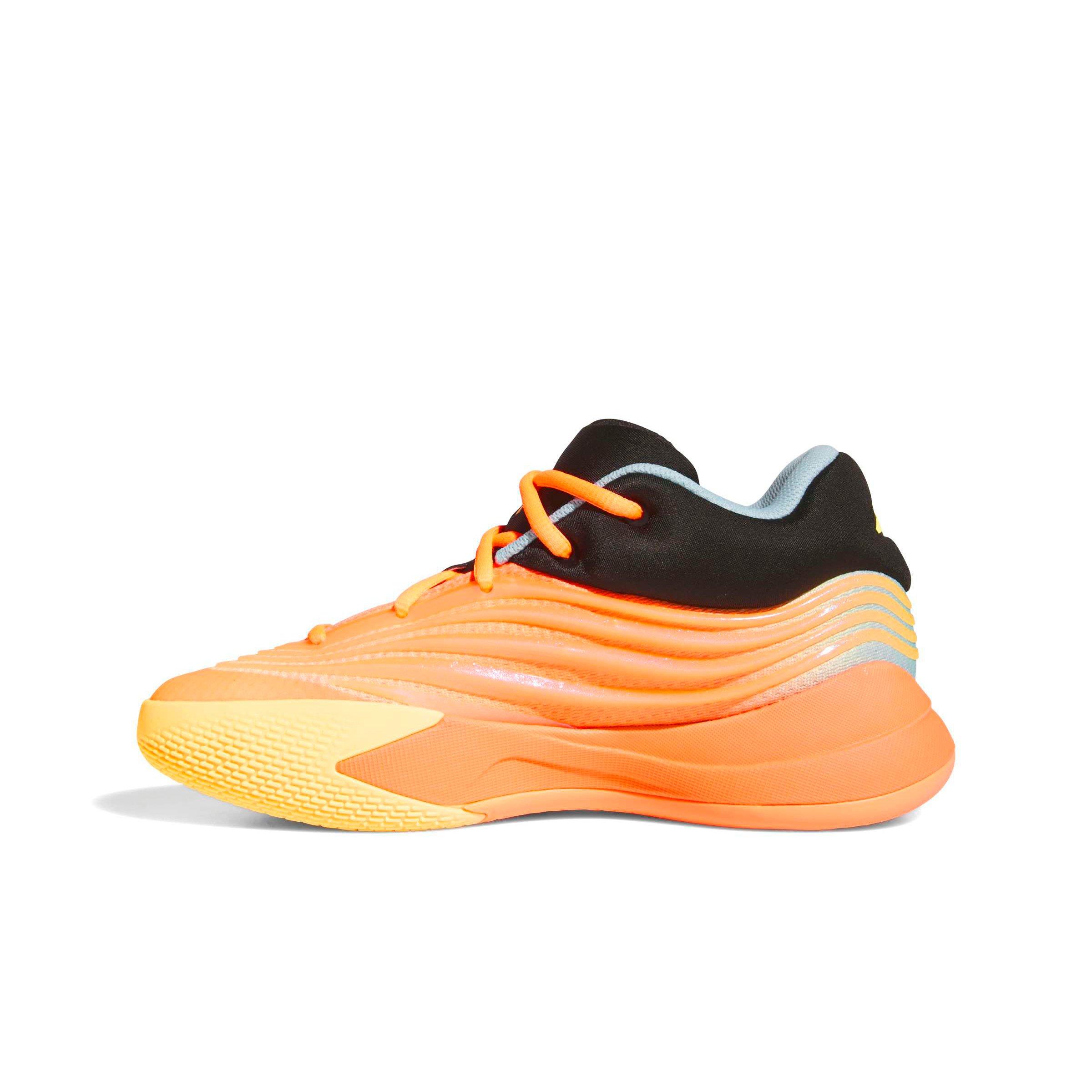 adidas Dame X "Lucid Orange/Ice Tangerine/Icey Blue" Grade School Boys' Basketball Shoe - ORANGE/TANGERINE/BLUE Thumbnail View 2