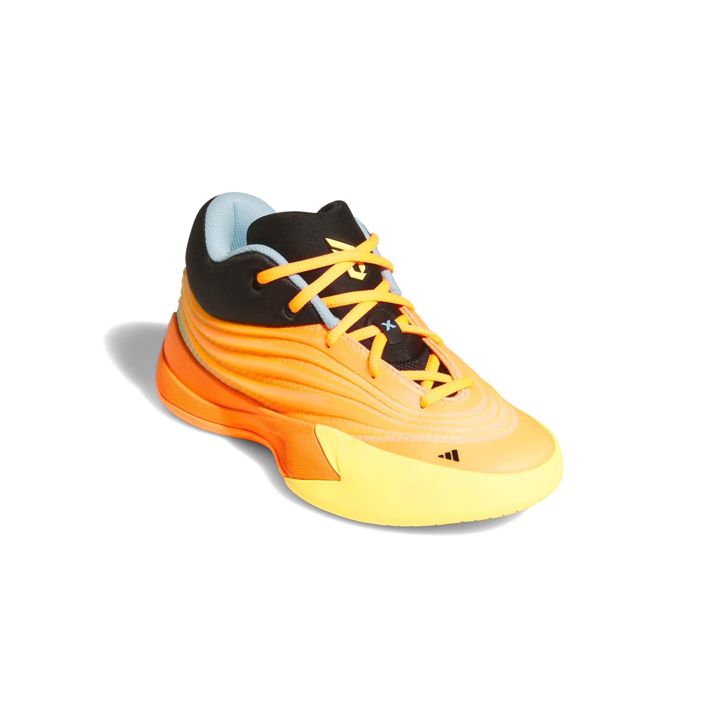 adidas Dame X "Lucid Orange/Ice Tangerine/Icey Blue" Grade School Boys' Basketball Shoe - ORANGE/TANGERINE/BLUE Thumbnail View 3