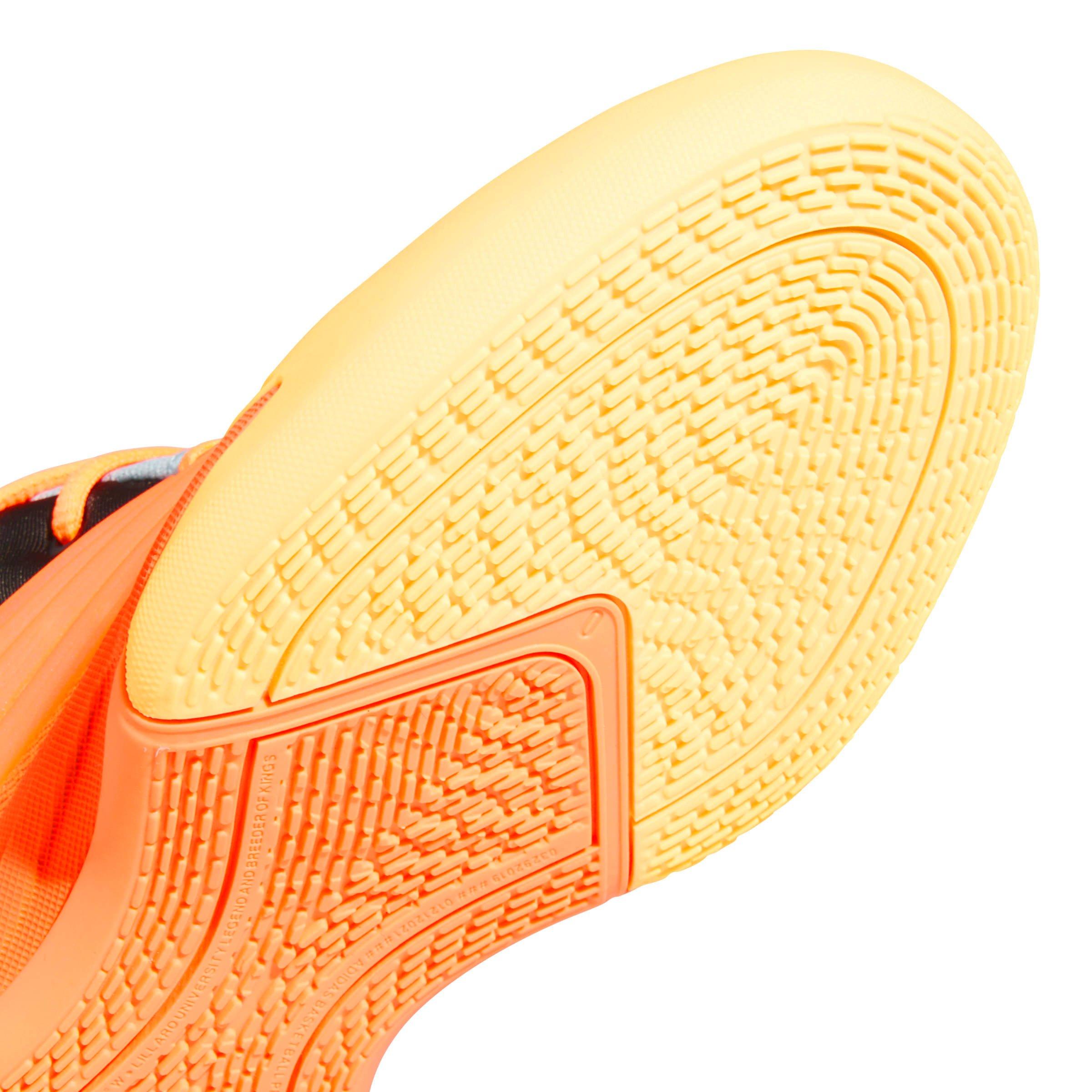 adidas Dame X "Lucid Orange/Ice Tangerine/Icey Blue" Grade School Boys' Basketball Shoe - ORANGE/TANGERINE/BLUE Thumbnail View 6