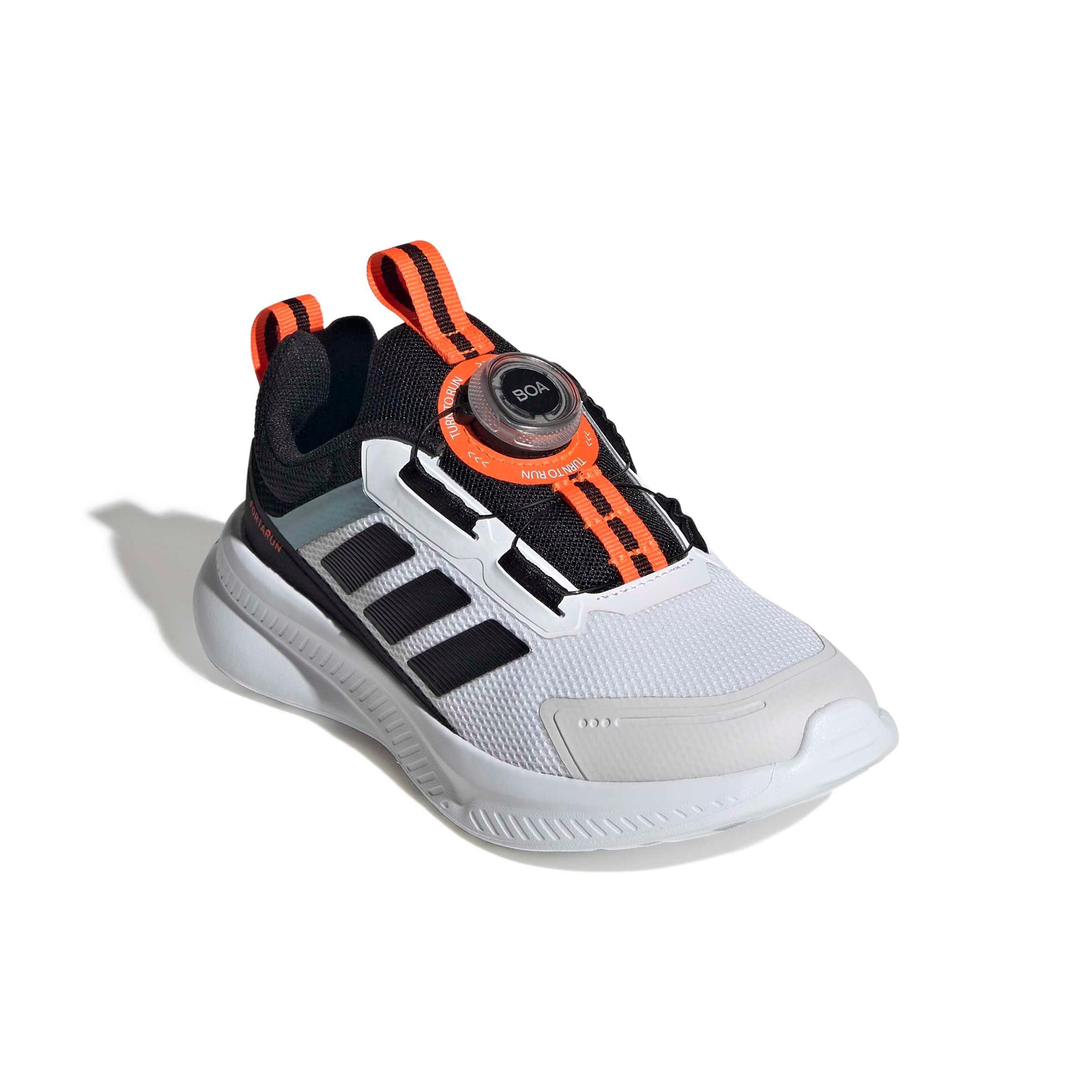 adidas Fortarun 4.0 Preschool Boys' "Ftwr White/Core Black/Impact Orange" Running Shoe