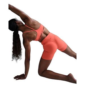 Nike Women's Universa Med-Support High-Waisted 5" Biker Shorts w/Pocket -Orange