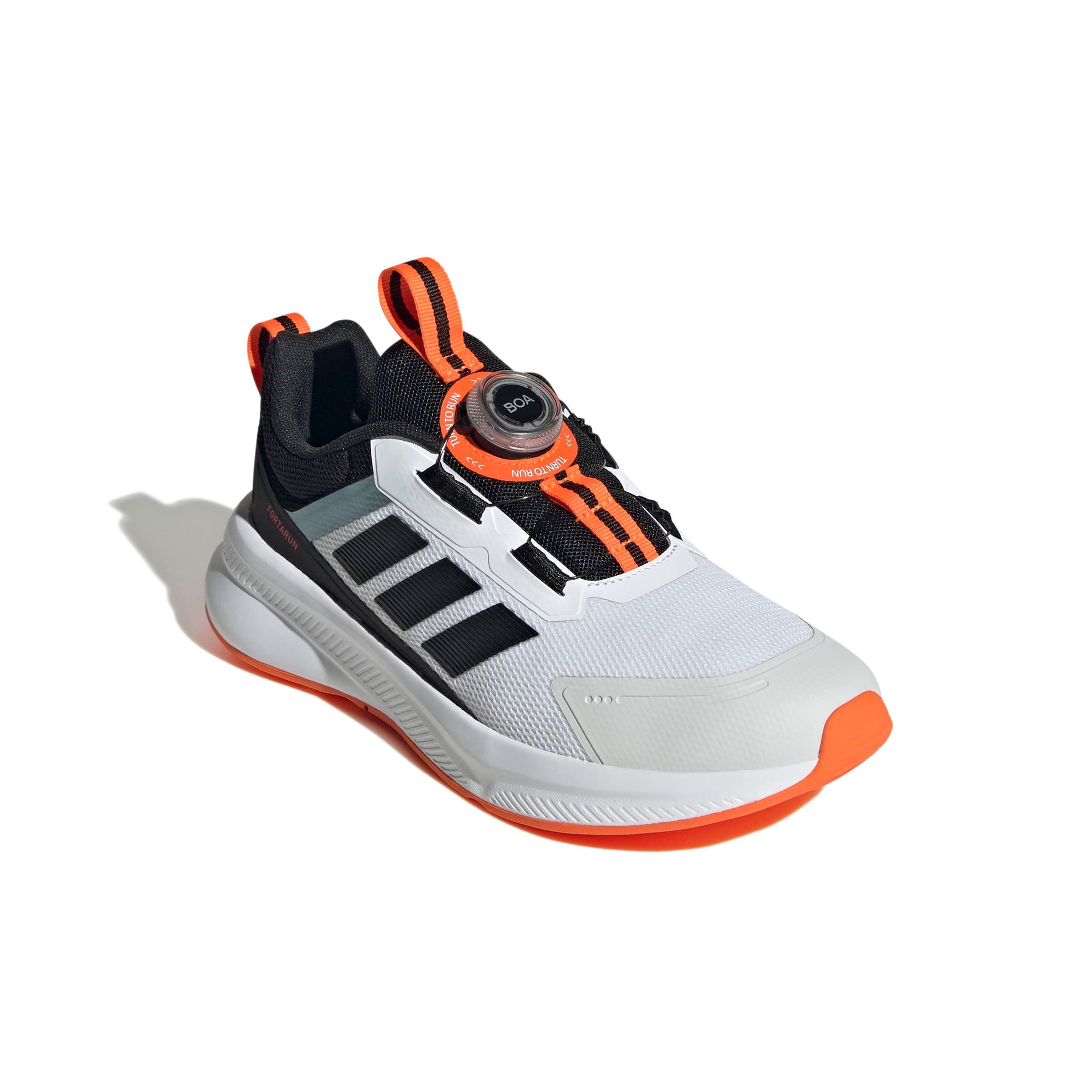 adidas Fortarun 4.0 Grade School Boys' "Ftwr White/Core Black/Impact Orange" Running Shoe