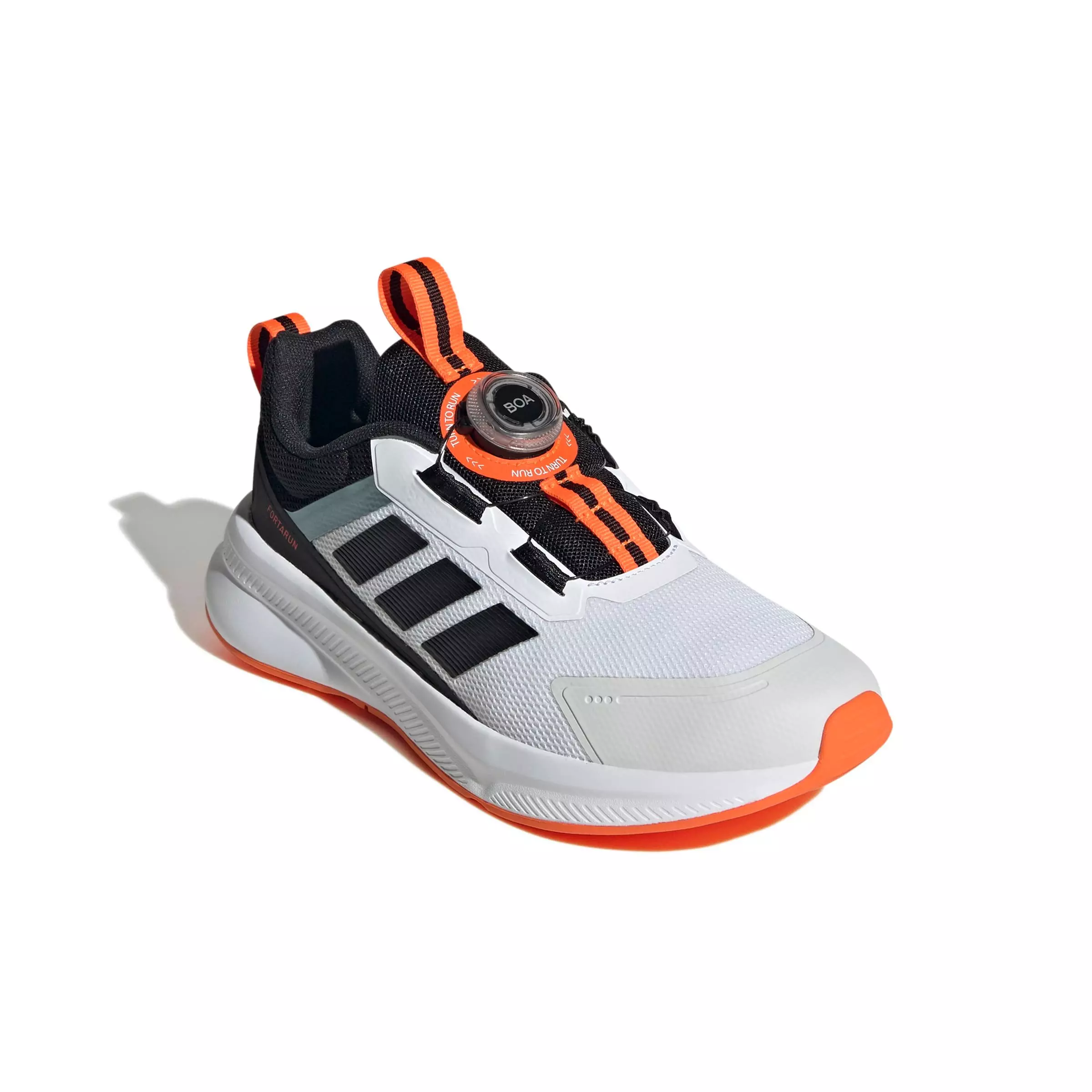 adidas Fortarun 4.0 "Ftwr White/Core Black/Impact Orange" Grade School Boys' Running Shoe - WHITE/BLACK/ORANGE
