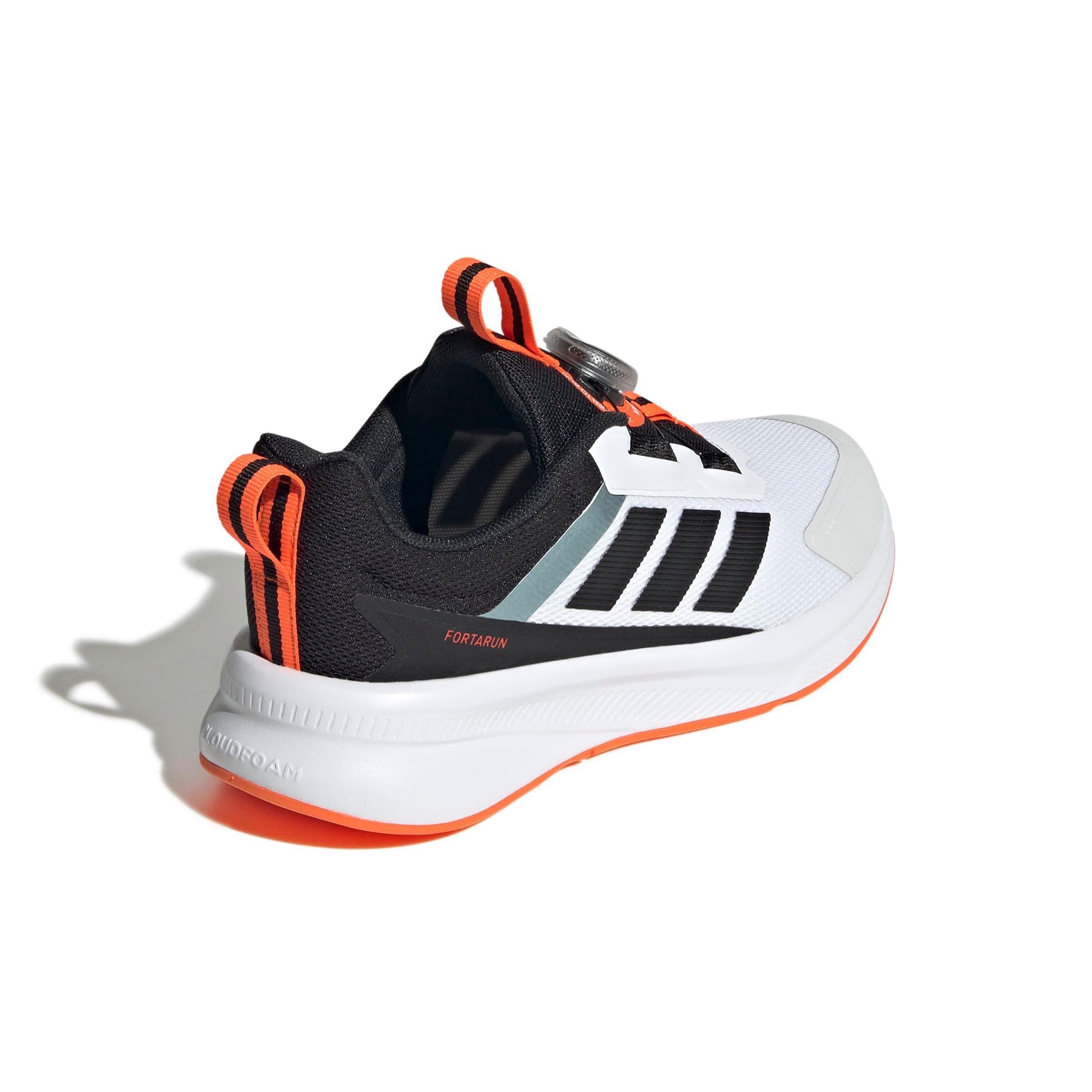 adidas Fortarun 4.0 Grade School Boys' "Ftwr White/Core Black/Impact Orange" Running Shoe