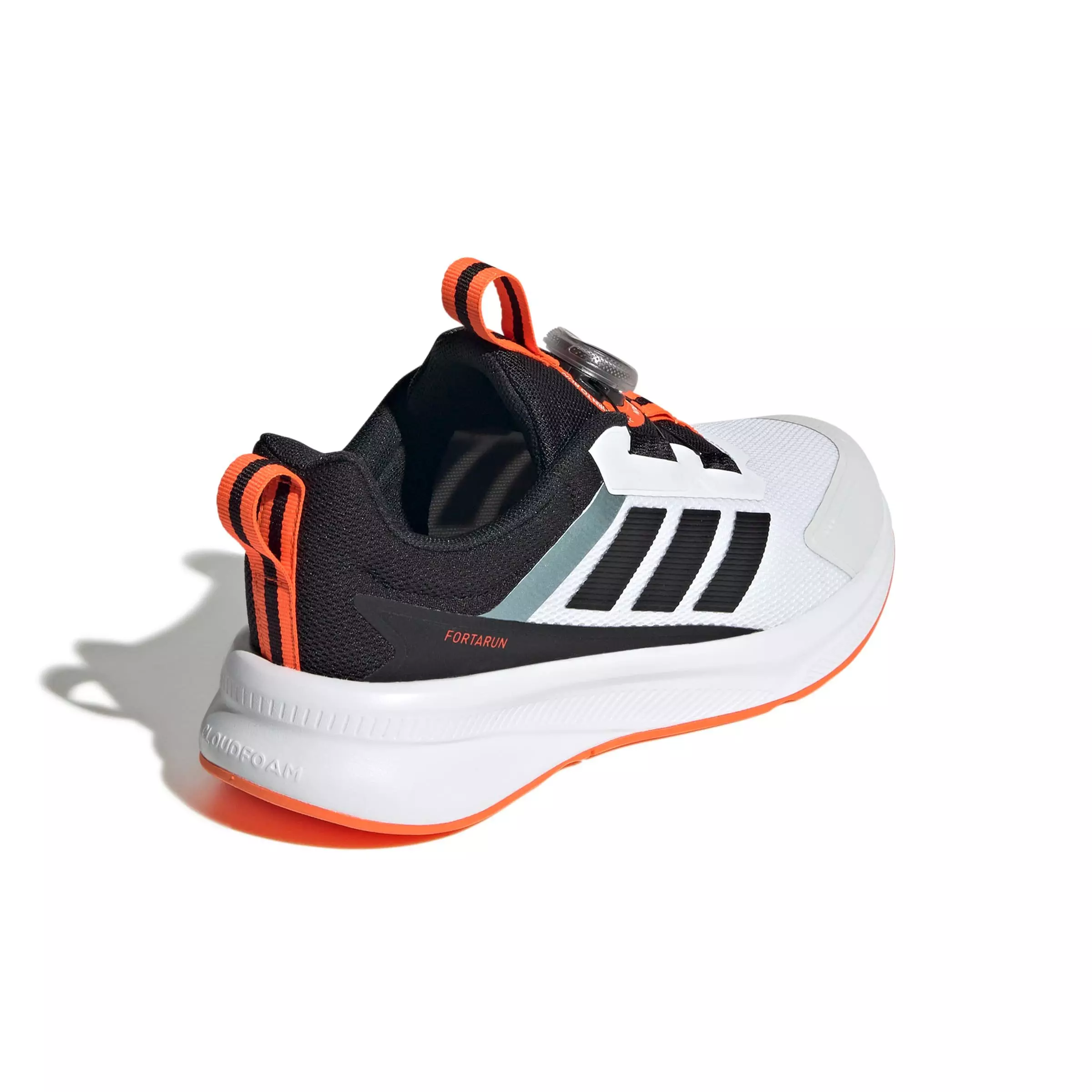 adidas Fortarun 4.0 "Ftwr White/Core Black/Impact Orange" Grade School Boys' Running Shoe - WHITE/BLACK/ORANGE