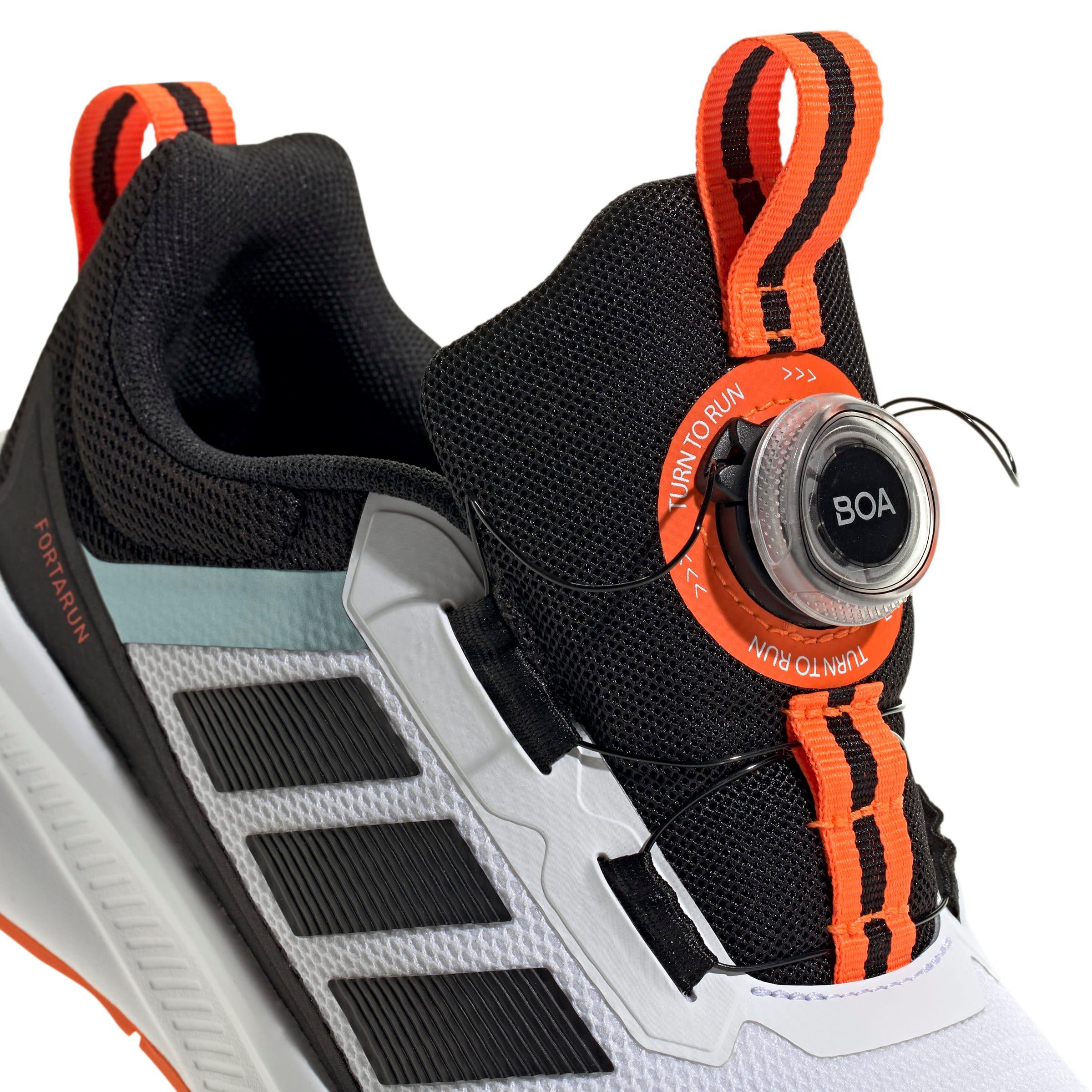 adidas Fortarun 4.0 Grade School Boys' "Ftwr White/Core Black/Impact Orange" Running Shoe