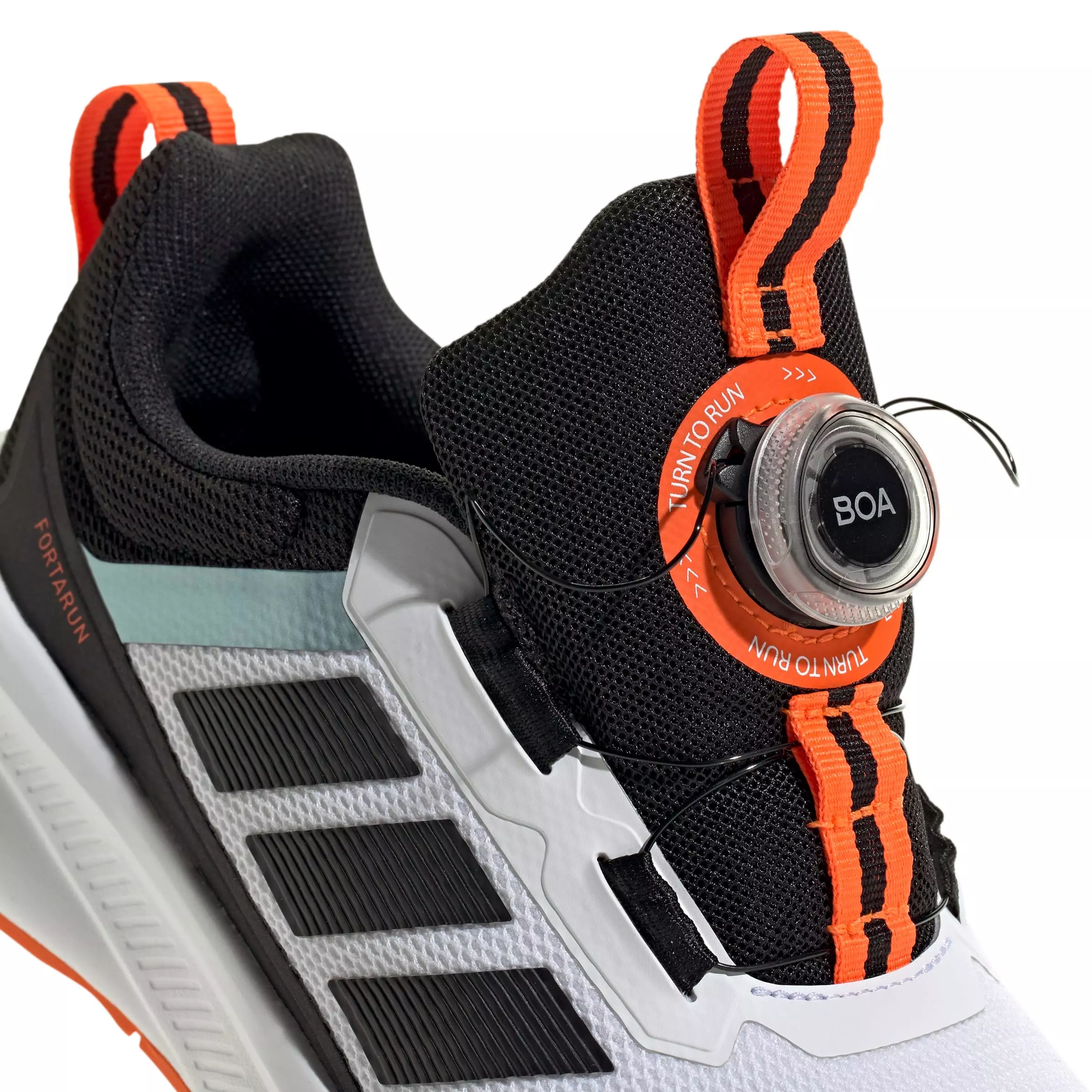 adidas Fortarun 4.0 "Ftwr White/Core Black/Impact Orange" Grade School Boys' Running Shoe - WHITE/BLACK/ORANGE