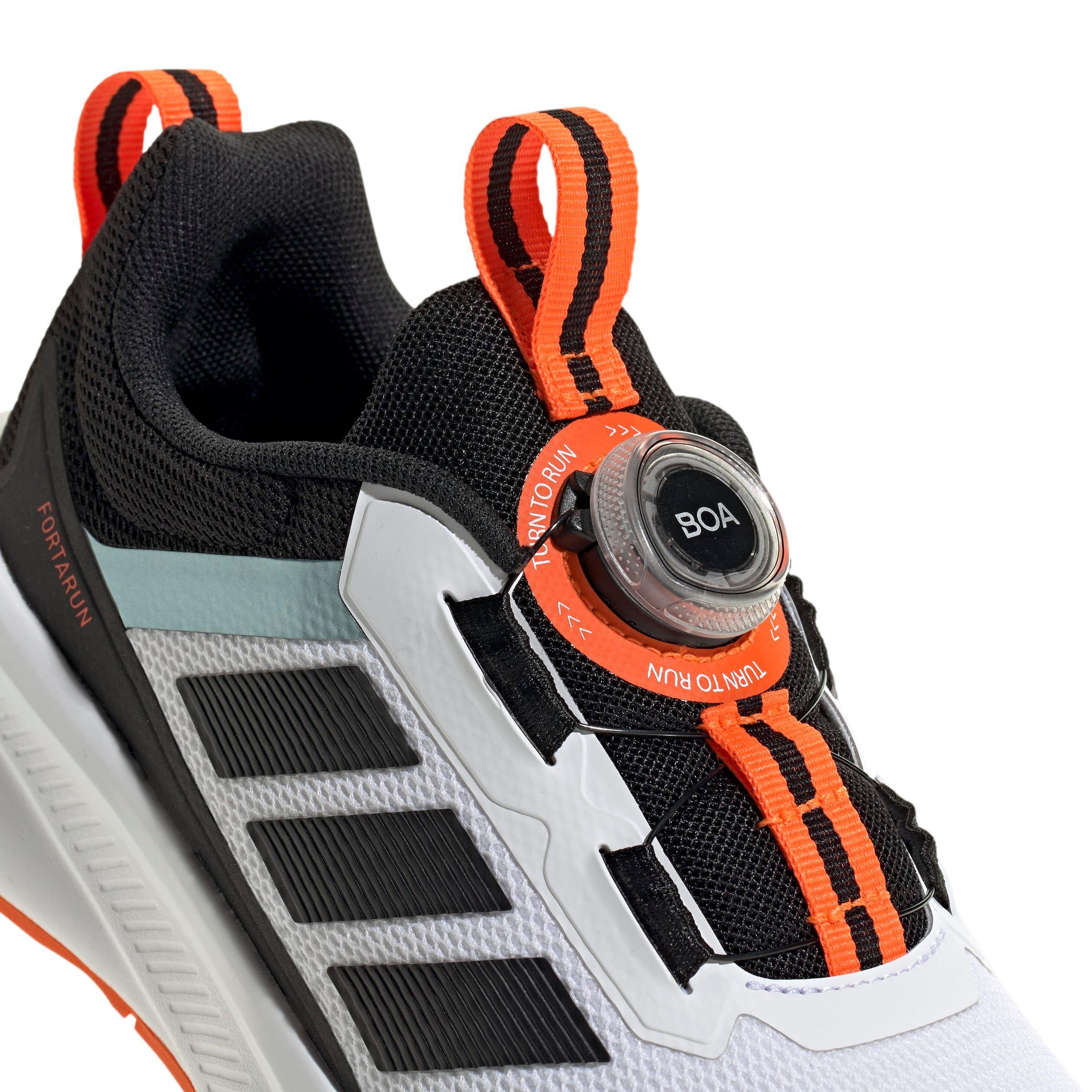 adidas Fortarun 4.0 "Ftwr White/Core Black/Impact Orange" Grade School  Boys' Running Shoe