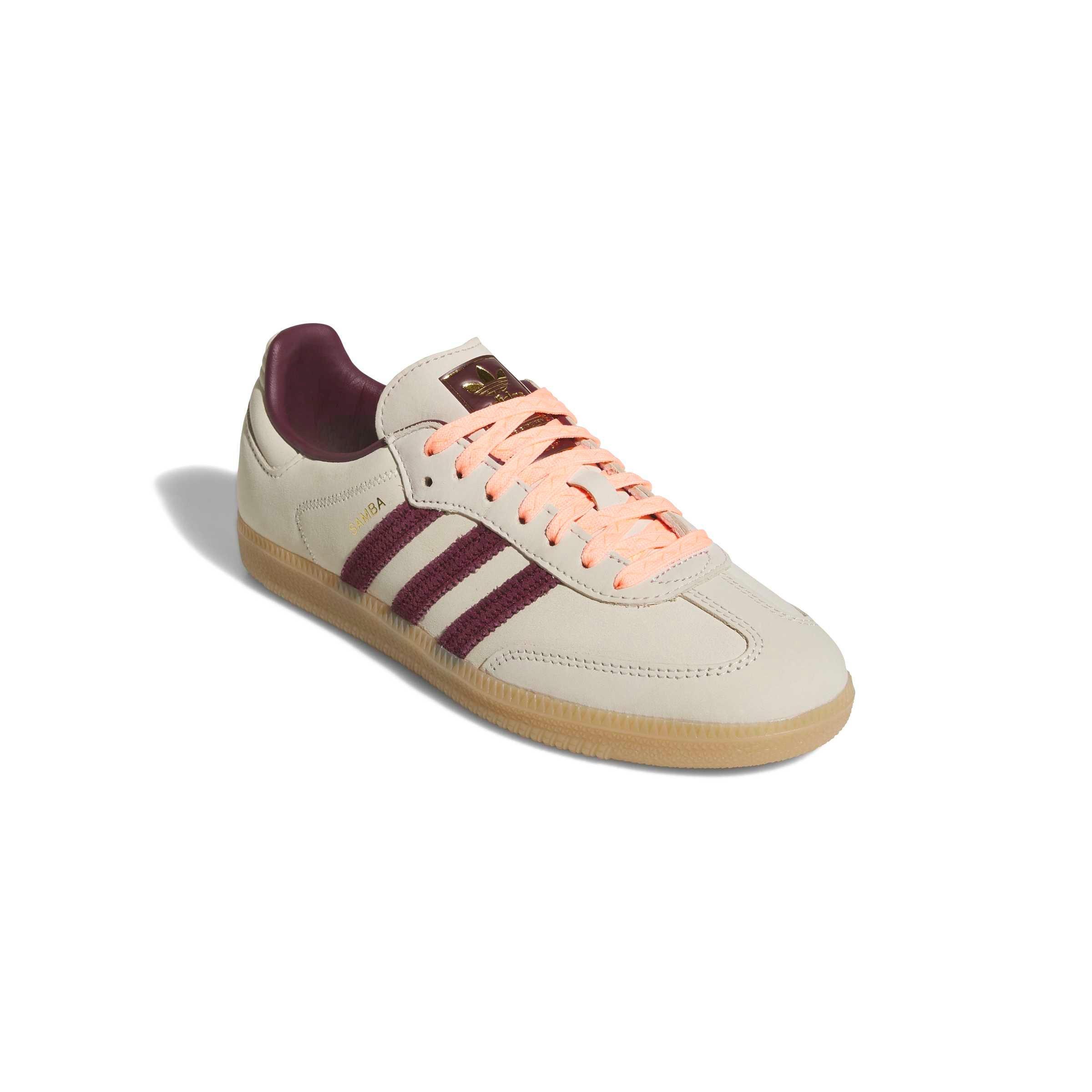 adidas Originals Samba OG "Wonder White/Maroon/Frozen Turbo" Women's Shoe - WHITE/MAROON/TURBO
