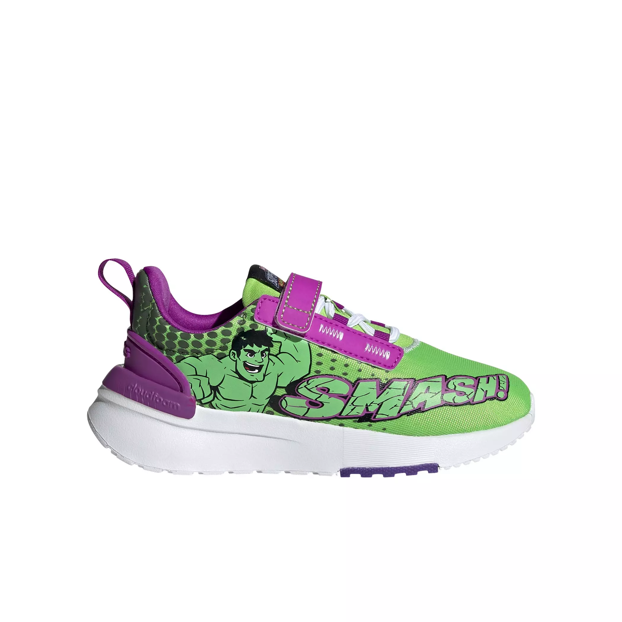adidas x Marvel Super Hero Adventures Hulk Racer TR21 "Green/White/Purple" Preschool Boys' Shoe - GREEN