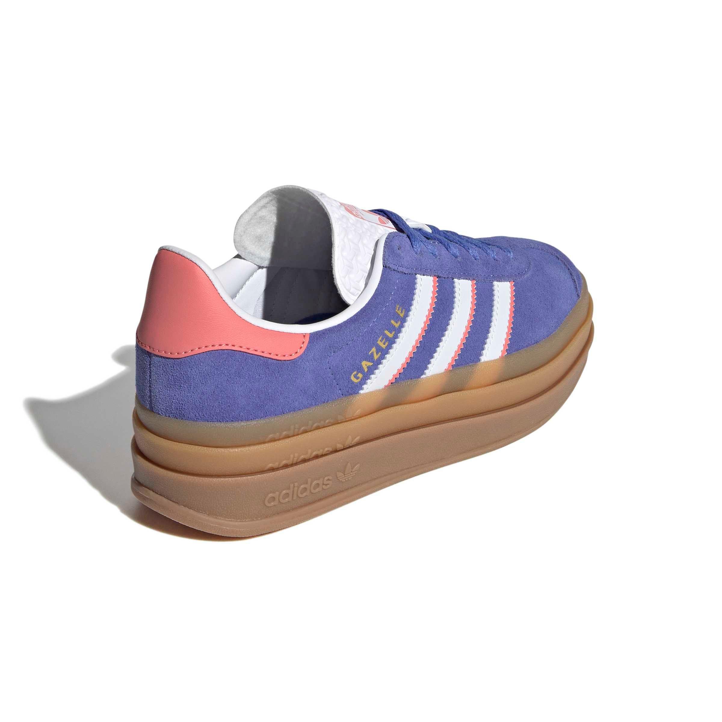 adidas Originals Gazelle Bold "Real Lilac/Ftwr White/Gold Metallic" Grade School Girls' Shoe - LILAC/WHITE/GOLD Thumbnail View 4