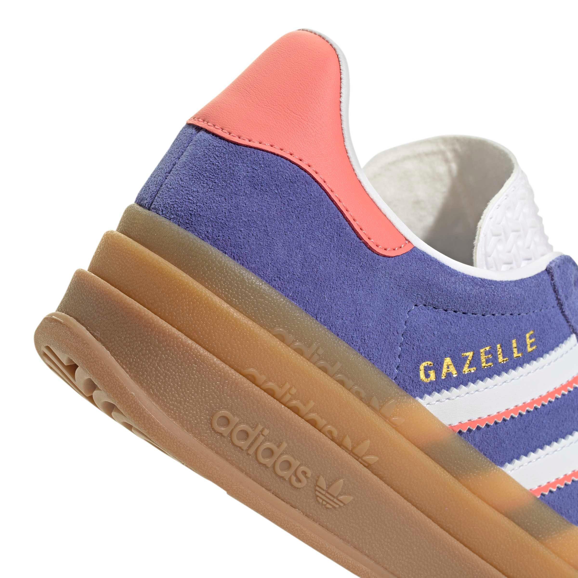 adidas Originals Gazelle Bold "Real Lilac/Ftwr White/Gold Metallic" Grade School Girls' Shoe - LILAC/WHITE/GOLD Thumbnail View 8