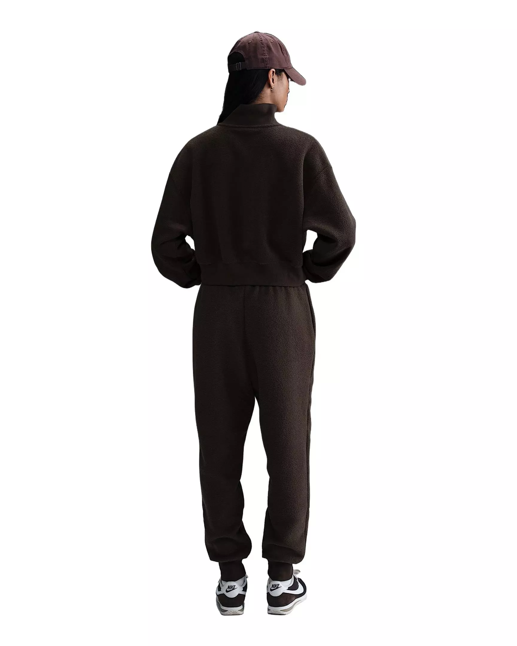 Nike Women's Sportswear Phoenix Plush Mid-Rise Cozy Fleece Pants - Brown - BROWN