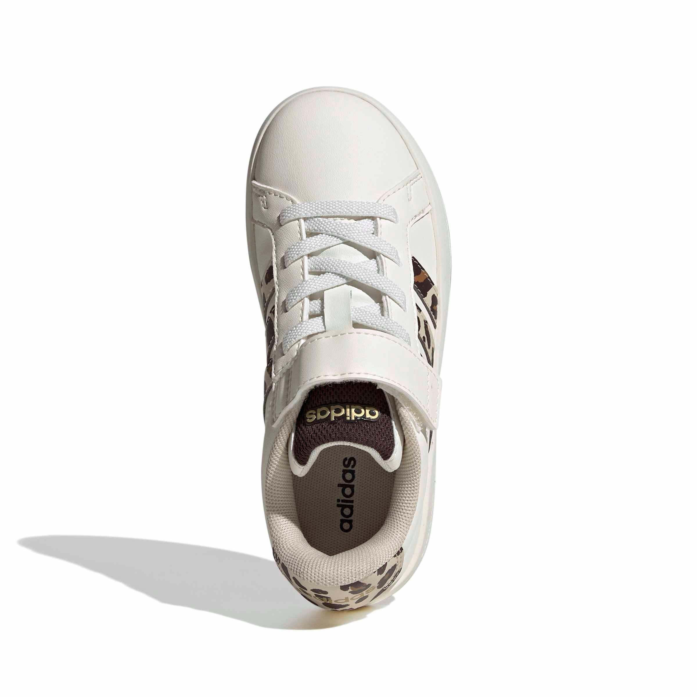 adidas Grand Court 3.0 Preschool Boys' "Core White/Crystal Linen/Aurora Coffee" Shoe