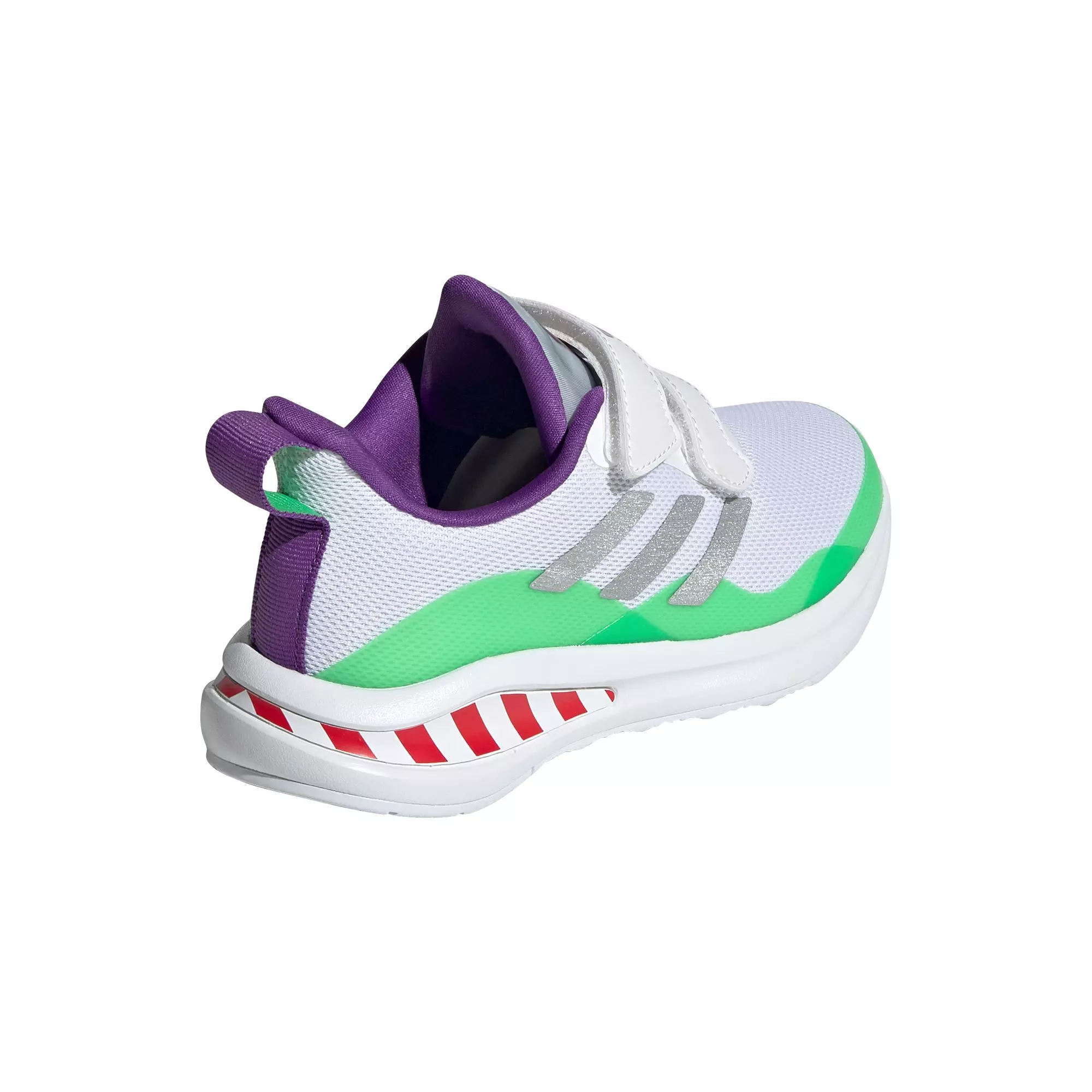 adidas x Disney Pixar Buzz Lightyear Toy Story Fortarun "White/Silver/Solar Lime" Grade School Boys' Shoe - WHITE